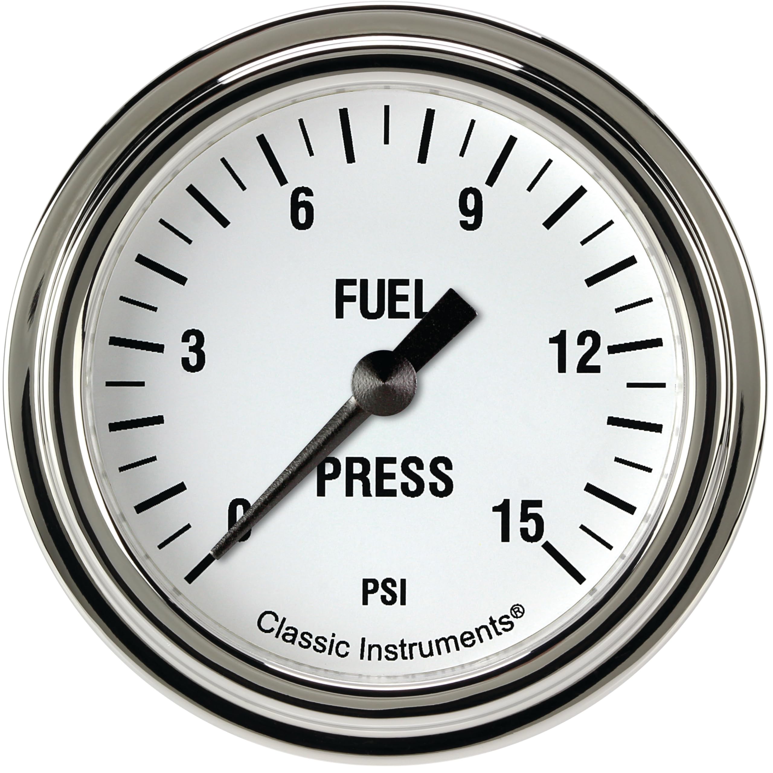White Hot Classic Instruments WH345SLF 2-5/8" Fuel Pressure Gauge, 15 psi