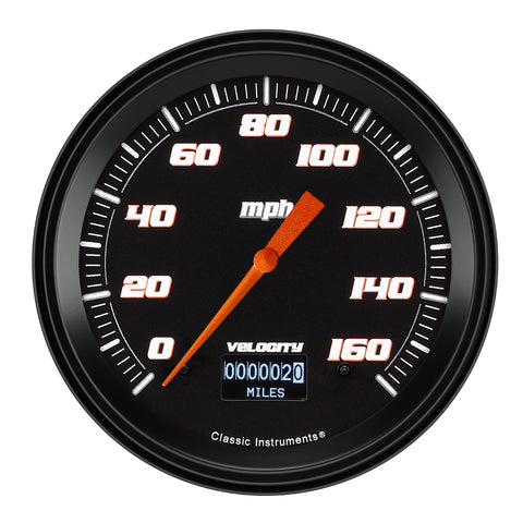Velocity Black Classic Instruments VS56DBBLF 4 5/8" Speedometer W/Display