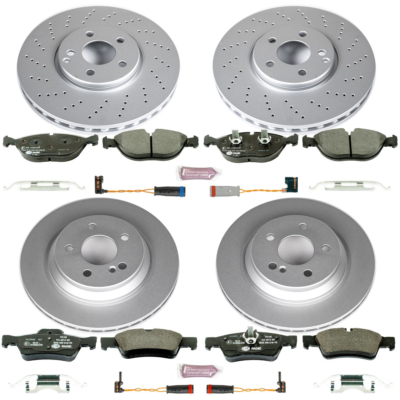 Power Stop ESK4507 Euro-Stop Brake Kit Front and Rear For Mercedes-Benz S430 2003-2006, Mercedes-Benz S500 2003-2006 [Model Specific]
