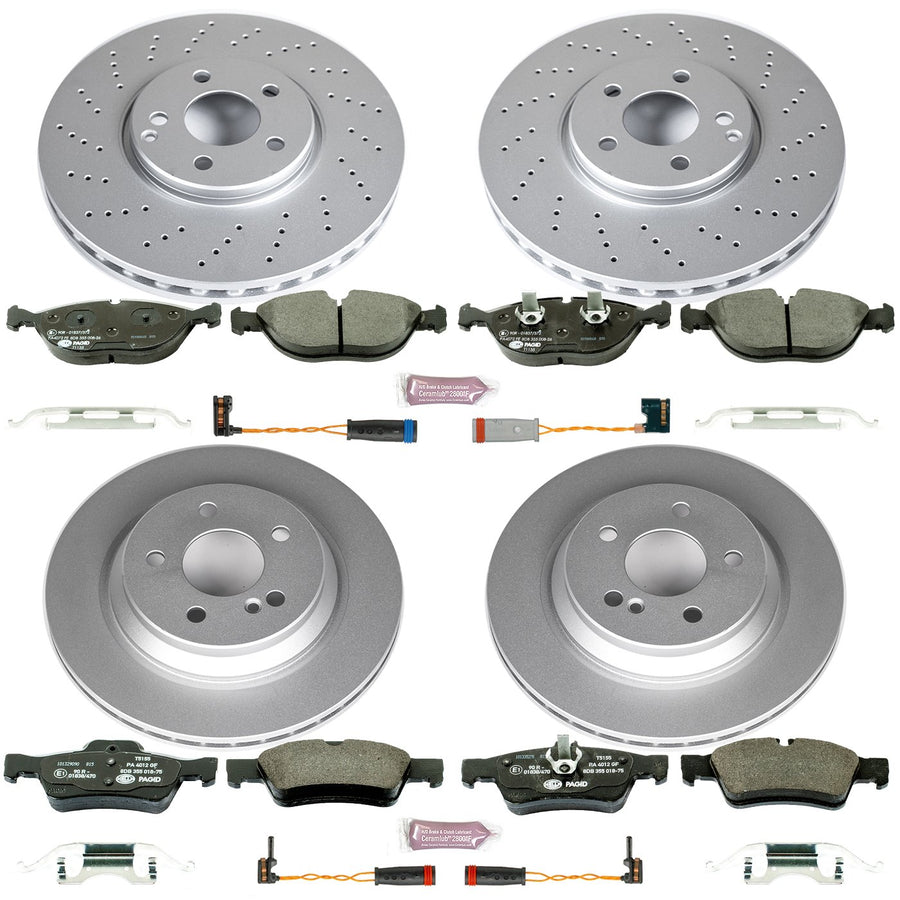 Power Stop ESK4507 Euro-Stop Brake Kit Front and Rear For Mercedes-Benz S430 2003-2006, Mercedes-Benz S500 2003-2006 [Model Specific]