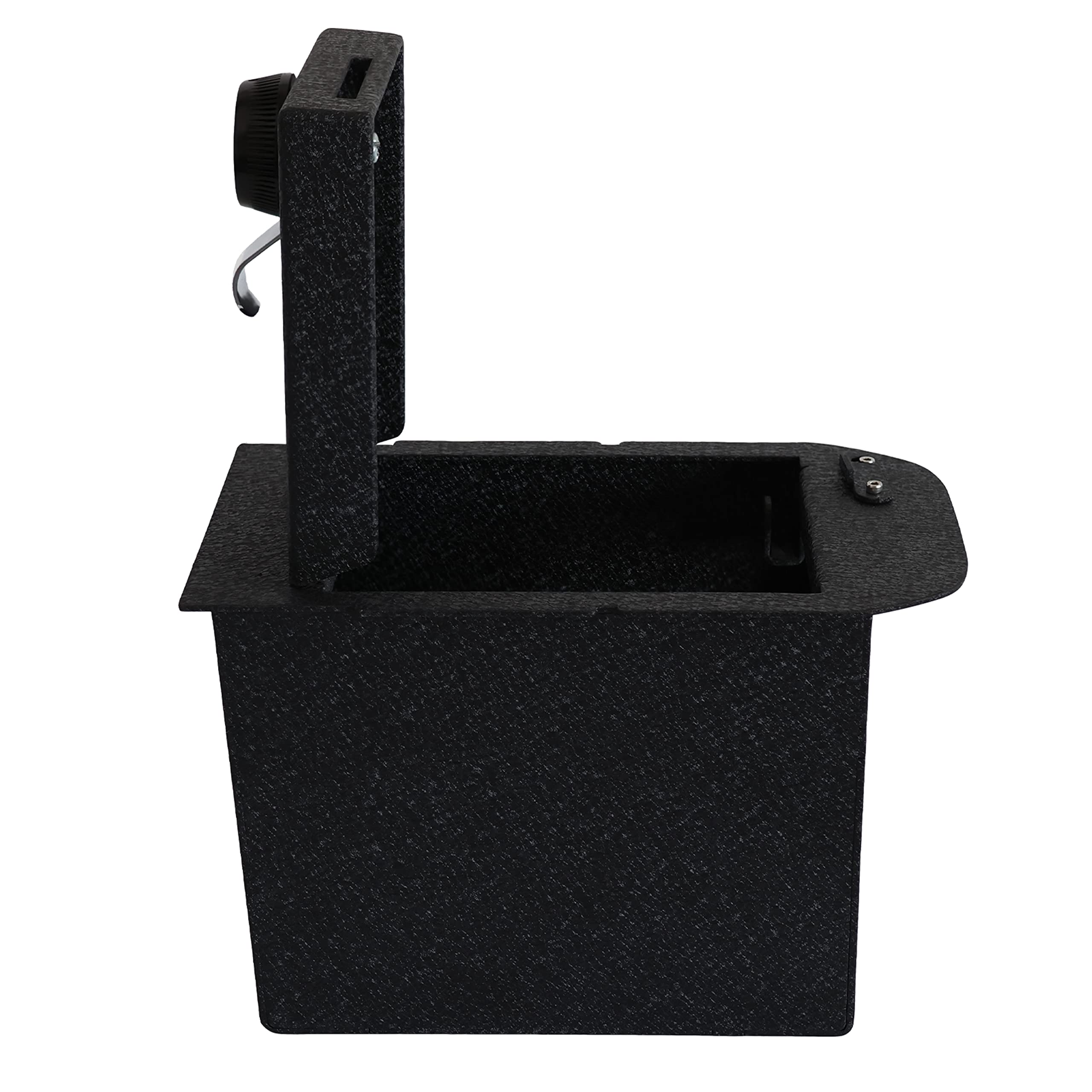 Center Console Safe Black Horse Security Lock Box, Black Gun Box Organizer,with 4 Digit Combination Resettable Lock Compatible with 2023-2024 Chevrolet Silverado 1500/2500/3500-LBGM22