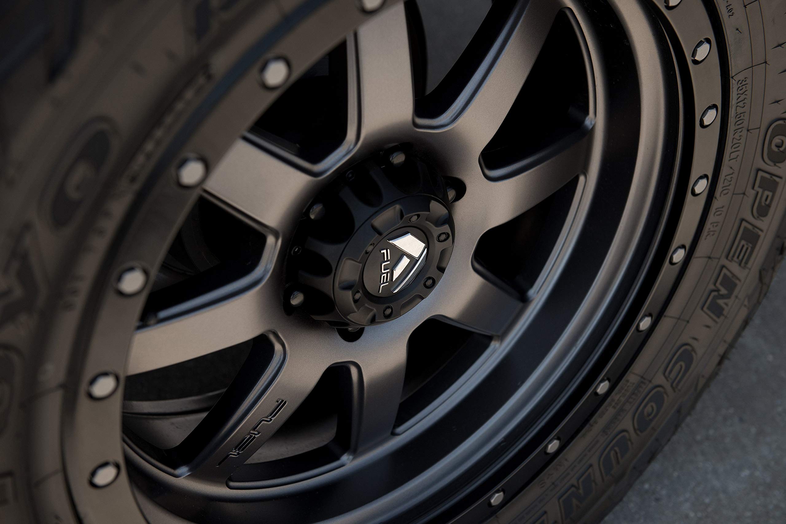 D552 Fuel Trophy Сustom Wheel - Graphite with Matte Black Bead Ring 17" x 8.5", -6 Offset, 5x114.3 Bolt Pattern, 72.6mm Hub