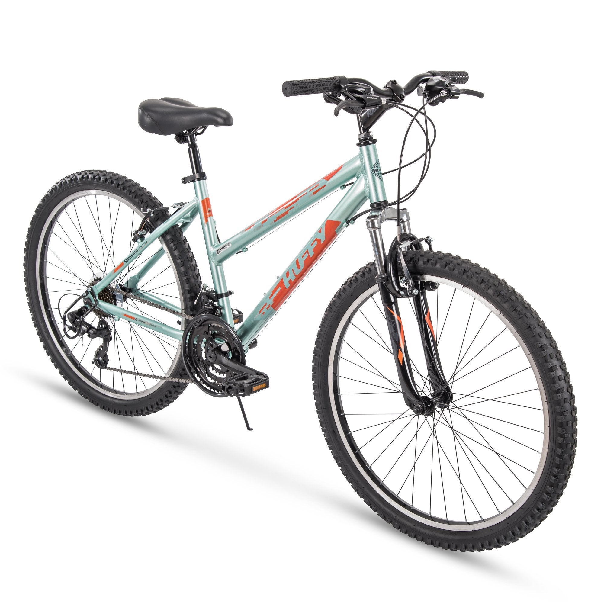 Huffy Mountain Hardtail Trail Bike 24 inch, 26 inch, 27.5 inch, 26 inch wheels/17 inch frame, Gloss Metallic Mint