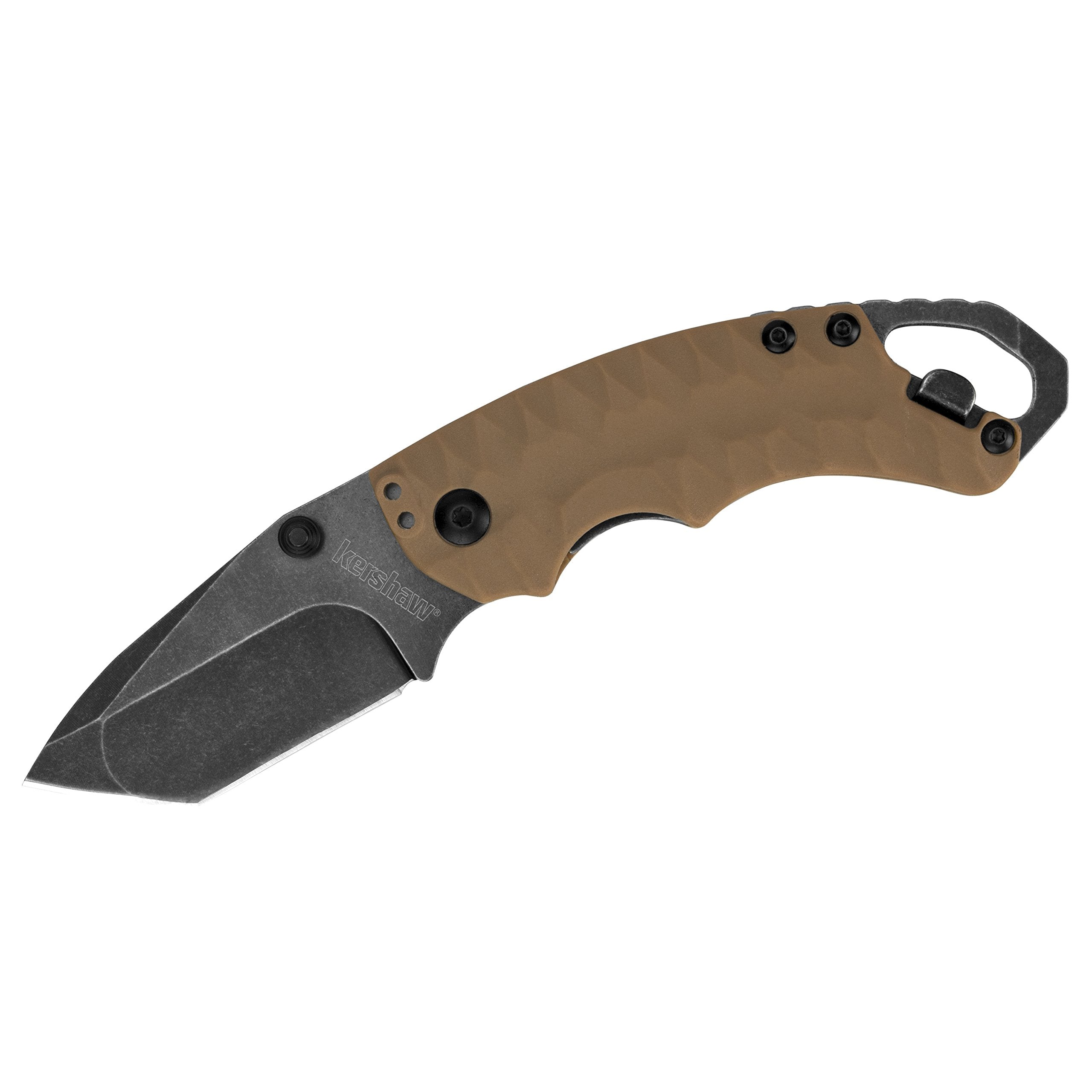 Kershaw II Shuffle Folding Pocket Knife, 2.6 Inch Stainless Steel Tanto Blade, EDC Utility, with Flathead Screwdriver, Reversible Carry, Manual Opening, Everyday Carry Pocket Knife for Men and Women
