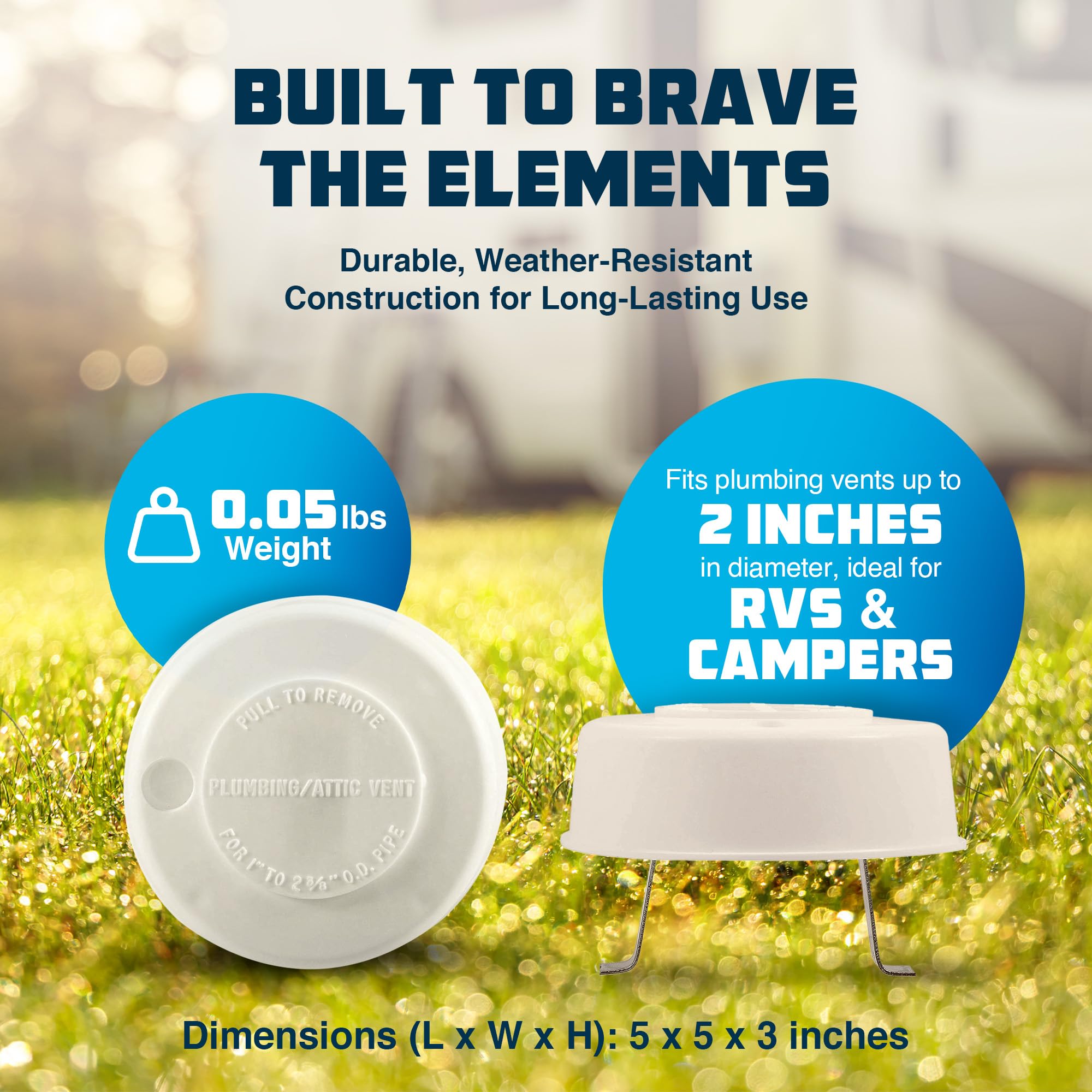 Replacement Camco 40034 Plumbing Vent Cap (Polar White)