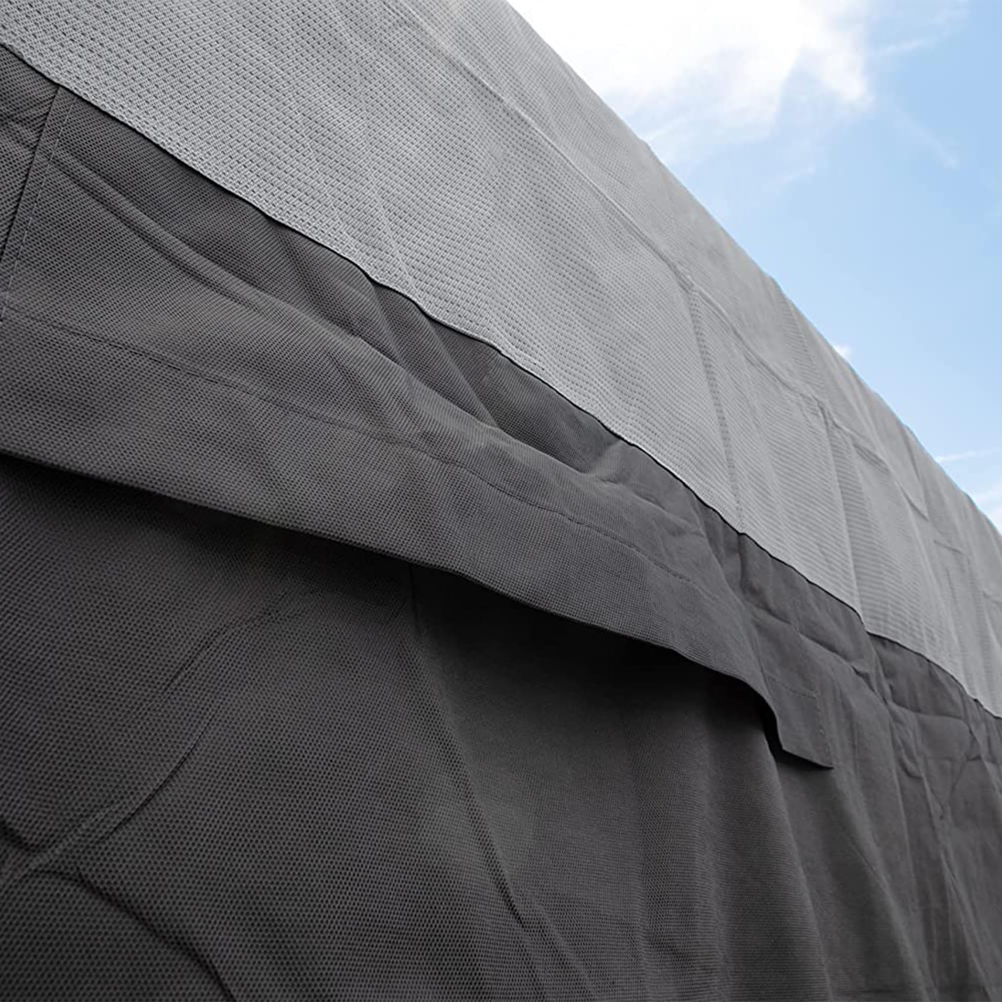 Camco 12-14-Ft ULTRAGuard Pop-Up Camper/RV Cover - Features Covered Air Vents & Cinching Straps - Crafted of Spunbond Polypropylene - Includes Storage Bag for RV Storage and Organization (45763)