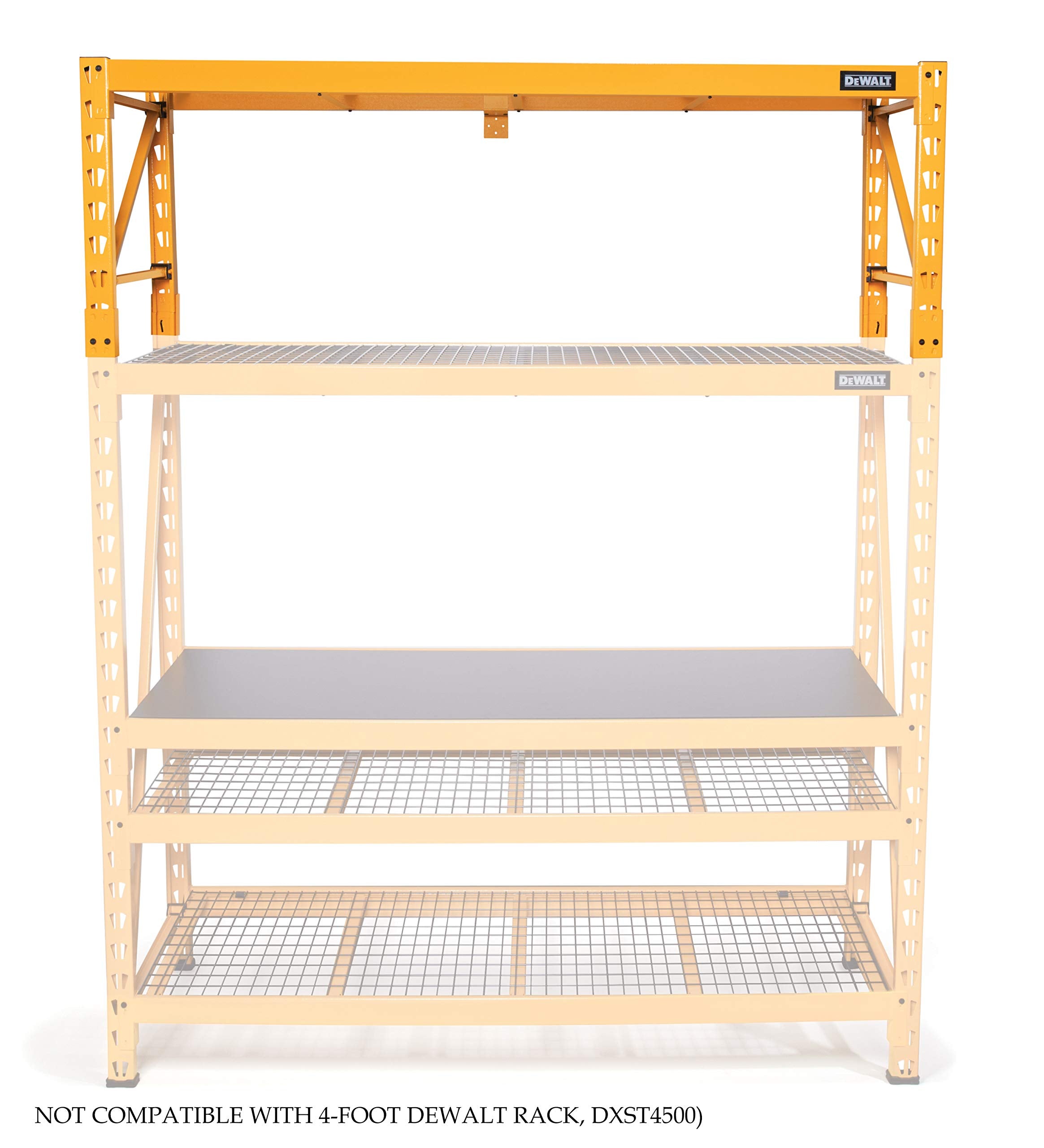 DEWALT 6-Foot Single Shelf Wide Industrial Rack Extension Kit, Add 2 Feet of Extra Height to 6-ft Storage Racks, 2,500-lb Capacity, Powder-Coated Steel, NOT Compatible with 4-Foot Wide Shelf