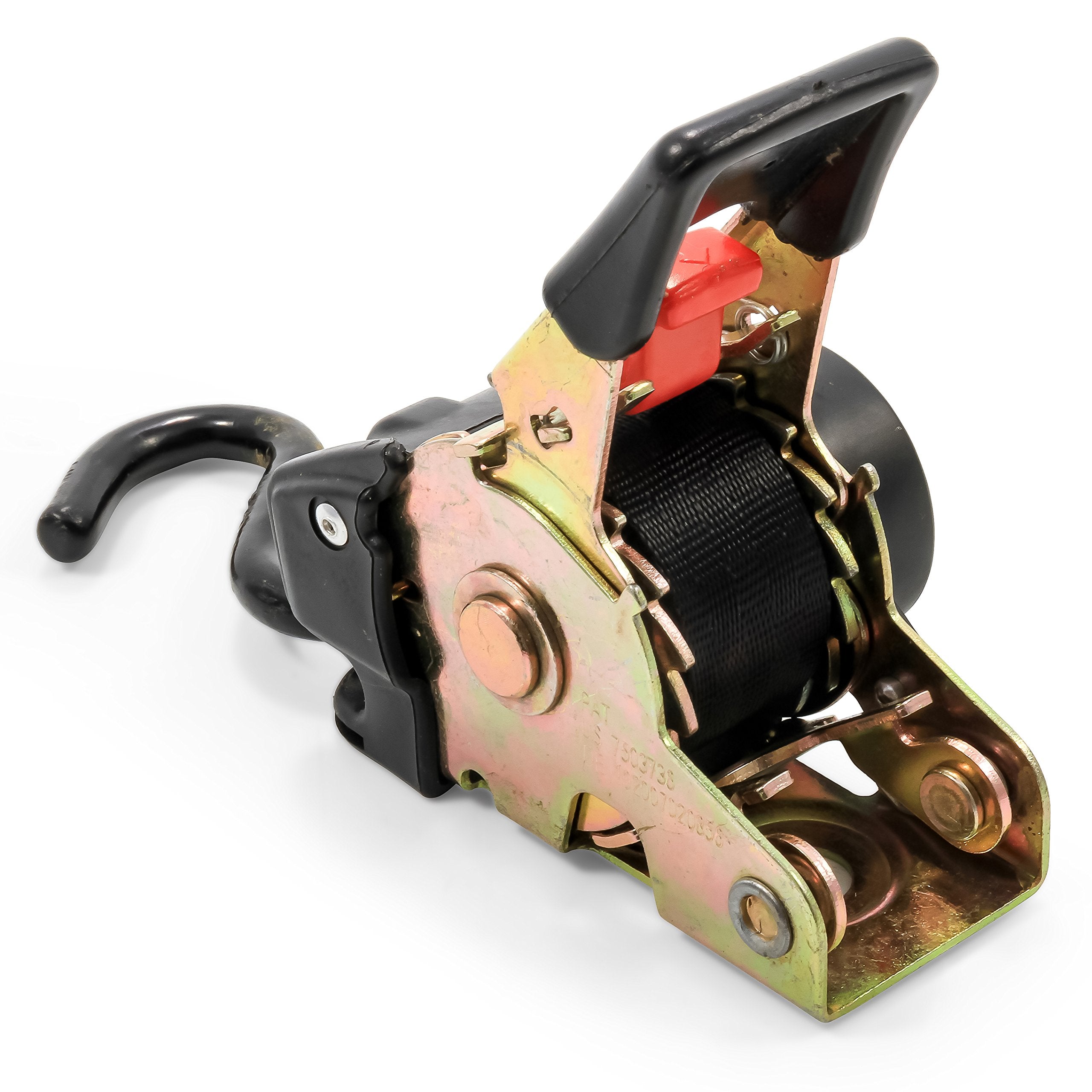 Retractable Camco Transom Tie Down Strap - Secures Your Boat While Traveling |Bolt-On Design |1,500 lb. Break Strength | Measures 1” W, 5 ½ ’ L |Durable & Corrosion Resistant Design - (50032)