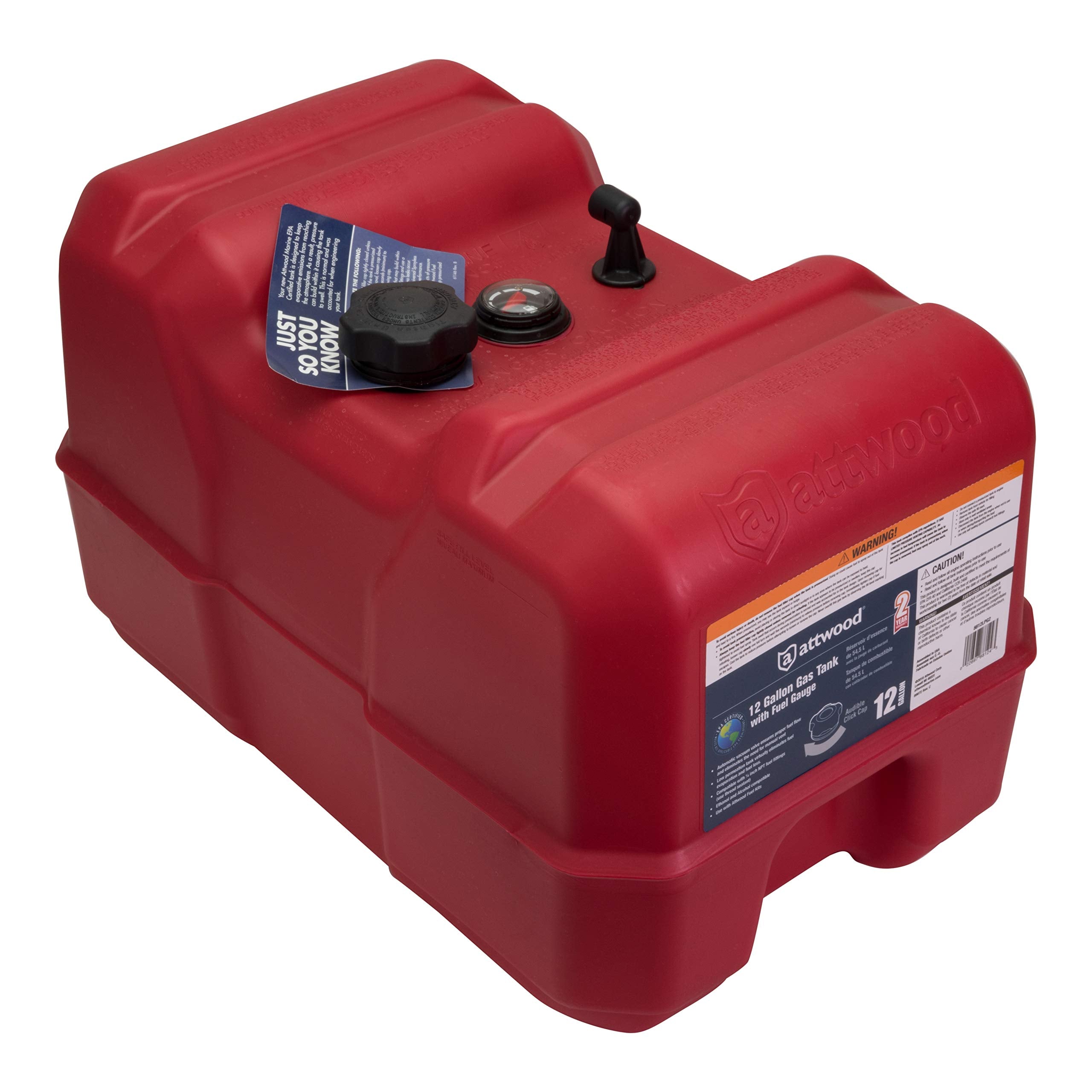 12 Gallon Attwood 8812LPG2 EPA Certified Portable Fuel Tank with Gauge