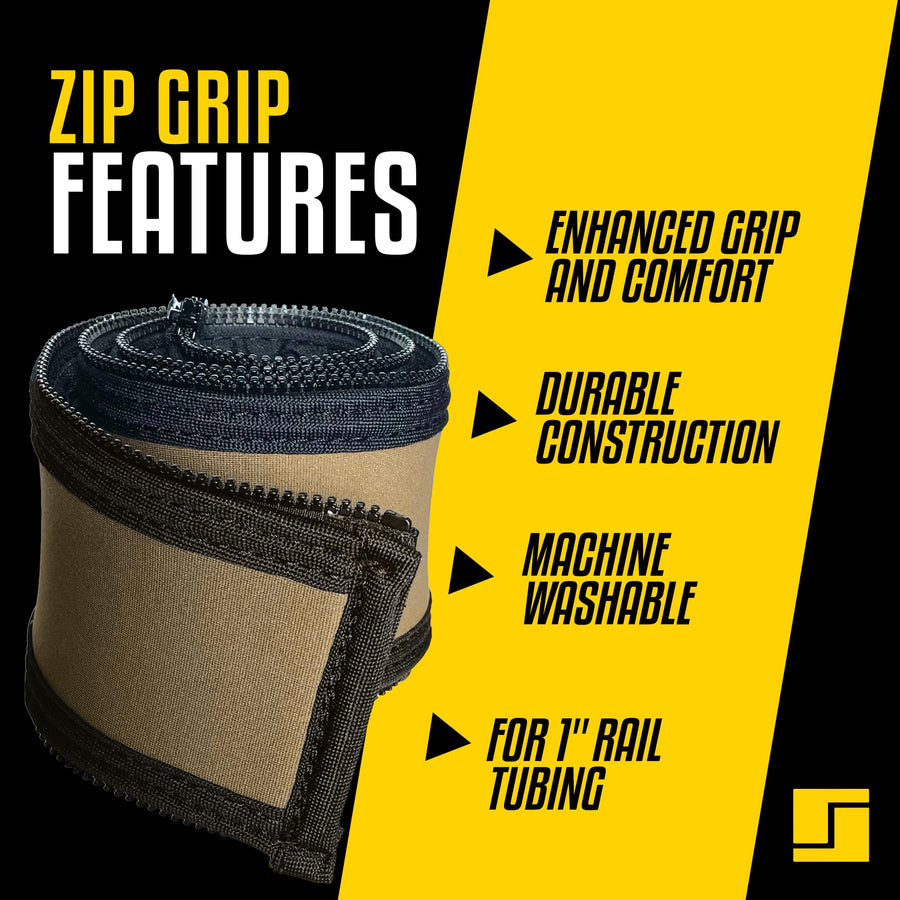 Stromberg Carlson Lend-A-Hand AM-ZIP2239T Zip Grip - RV Handrail Neoprene Grip Cover with Nylon Zipper - Machine Washable - Fits AM-533 Extended Assist Rail - Set of 22 & 39" (Tan)