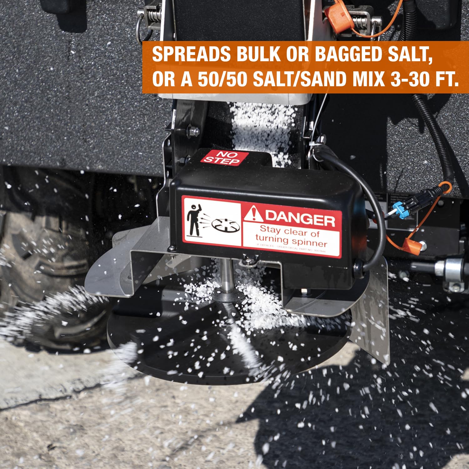 SaltDogg 0.40 Cu Yd SHPE0400 Electric Poly Hopper Spreader with Auger for UTVs, 1/2 Ton & 6-1/2 ft+ Bed Trucks — Patented Double‑Wall Hopper, 14" Spinner, in‑Cab Variable Speed Control, Made in USA