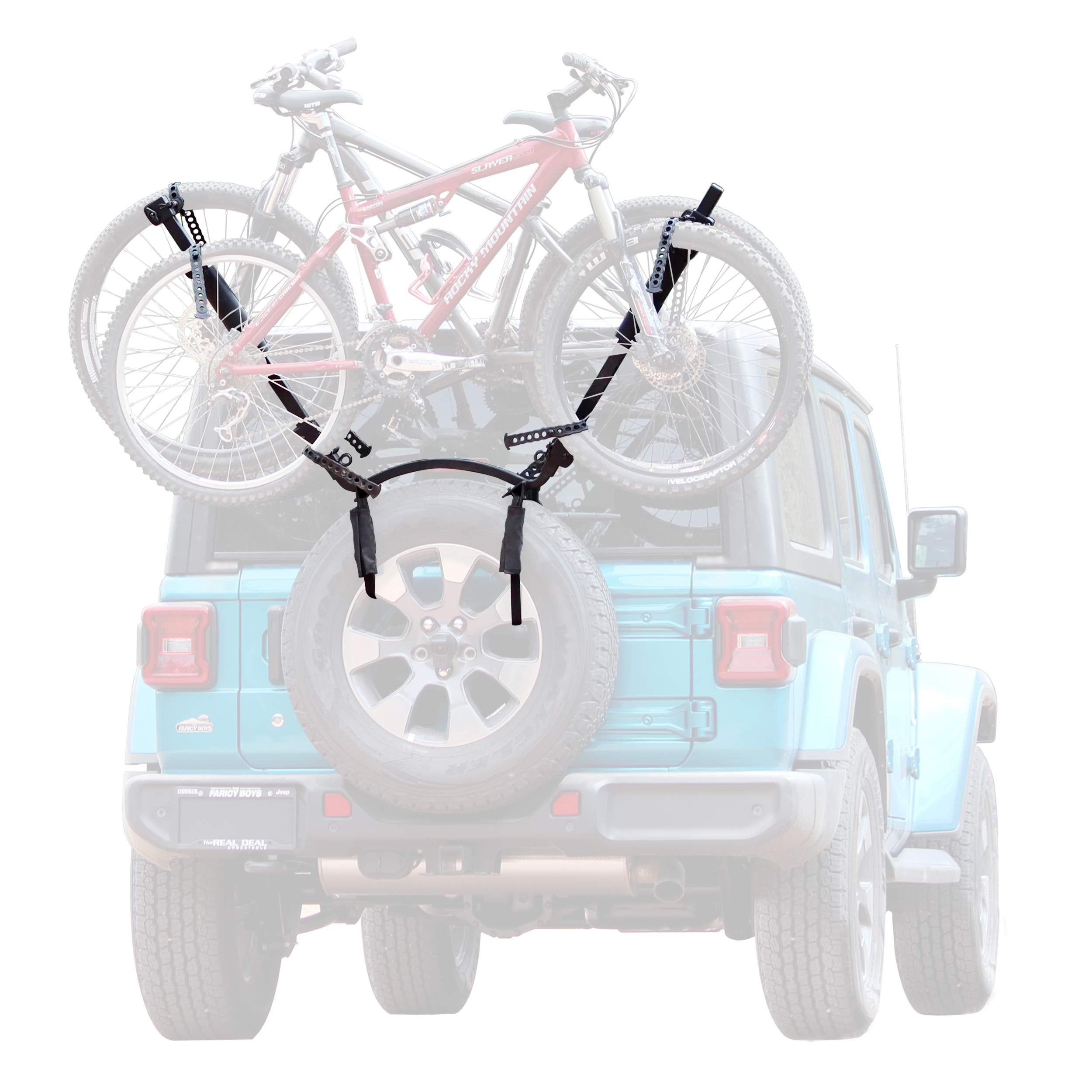 Let's Go Aero 2-Bike TireBiter VRack Carrier for Spare Tires | Back-up Camera Compatible (Model B00987)