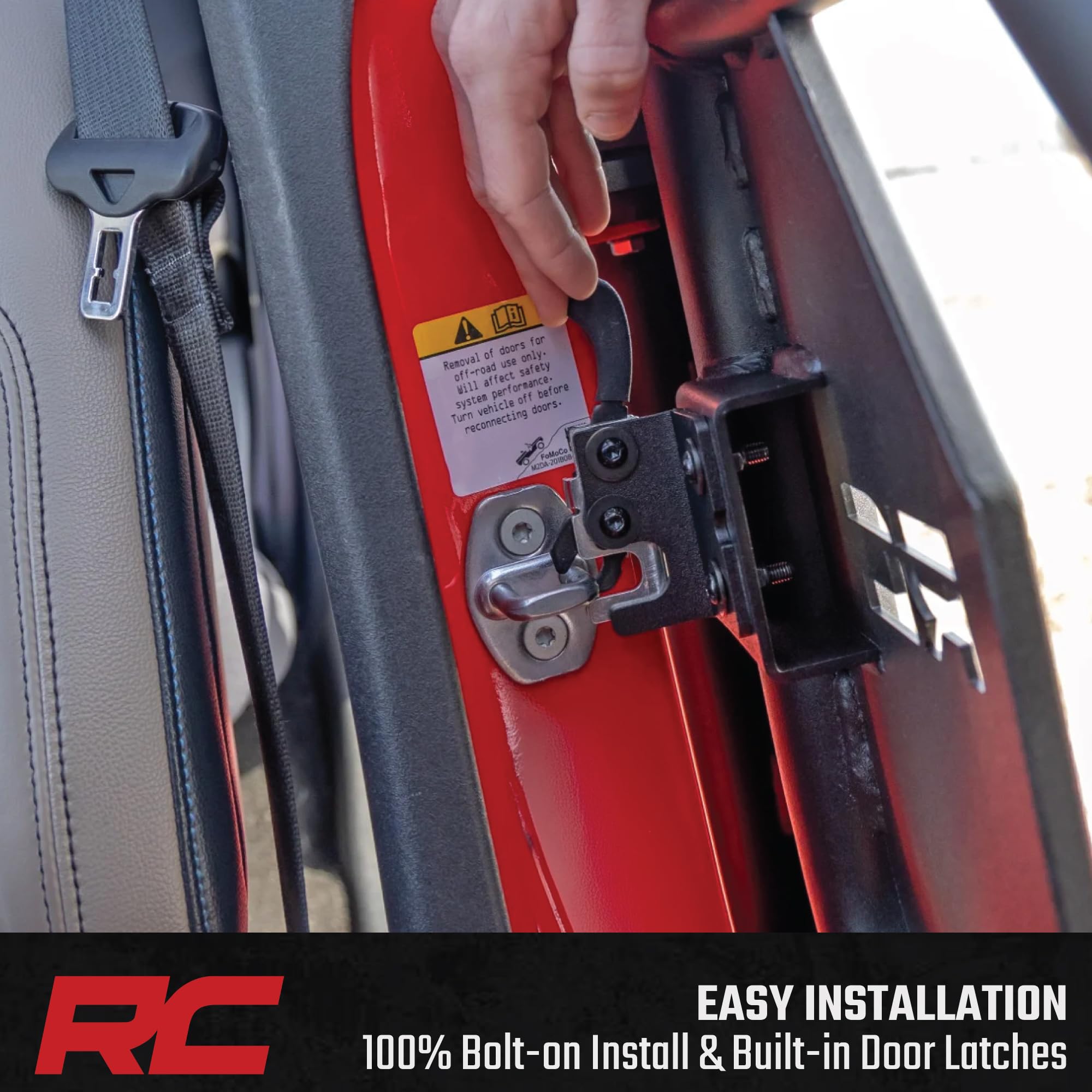 Steel Tube Doors Rough Country for Ford Bronco 4-Door (2021-2025) - Aggressive Open-Air Look, Easy Bolt-On Install, Enhanced Visibility & Safety