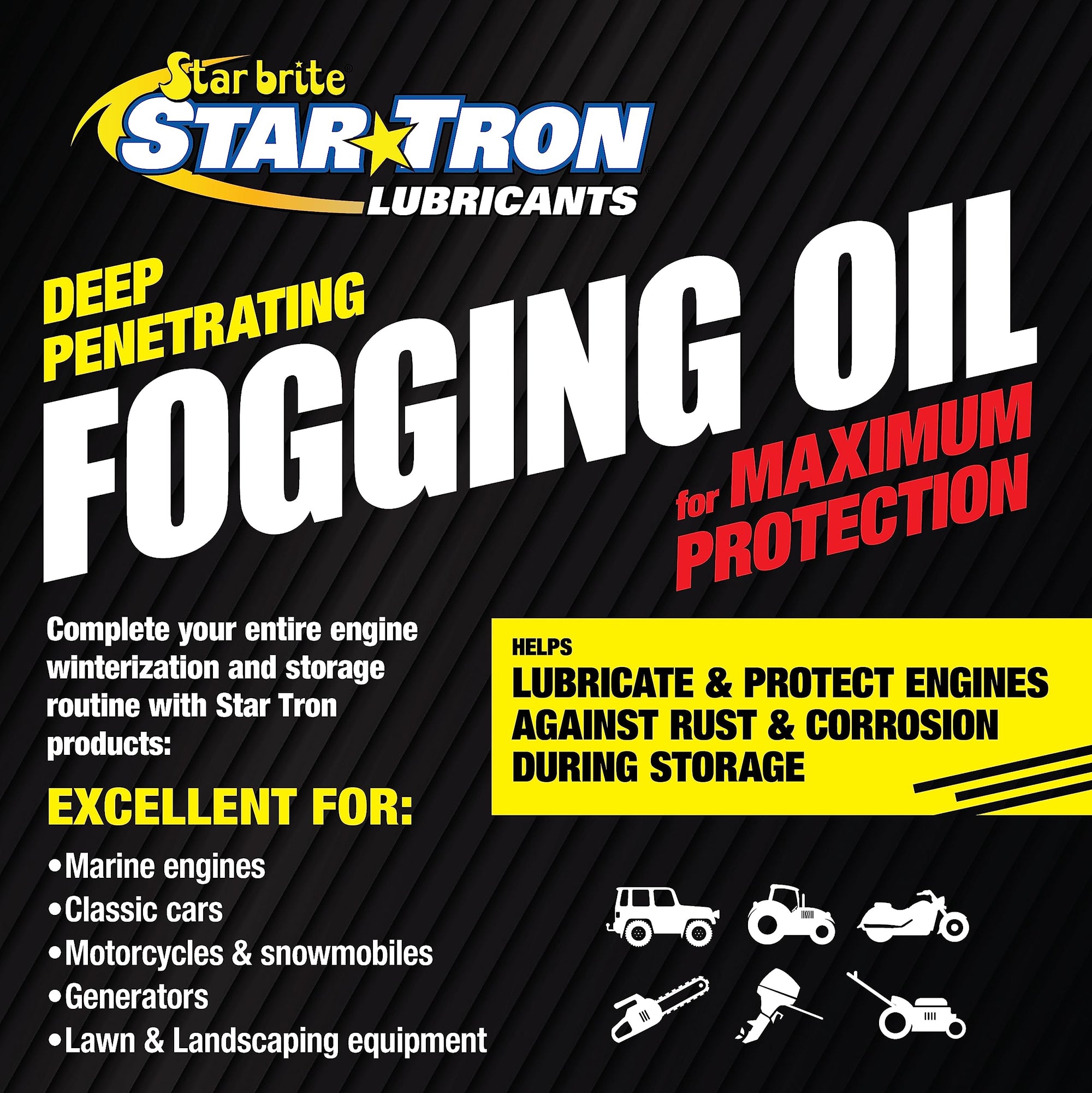 Deep Penetrating STAR BRITE Fogging Oil – Maximum Rust & Corrosion Protection for All Engines in Seasonal or Long-Term Storage - 12 OZ Spray (084812)
