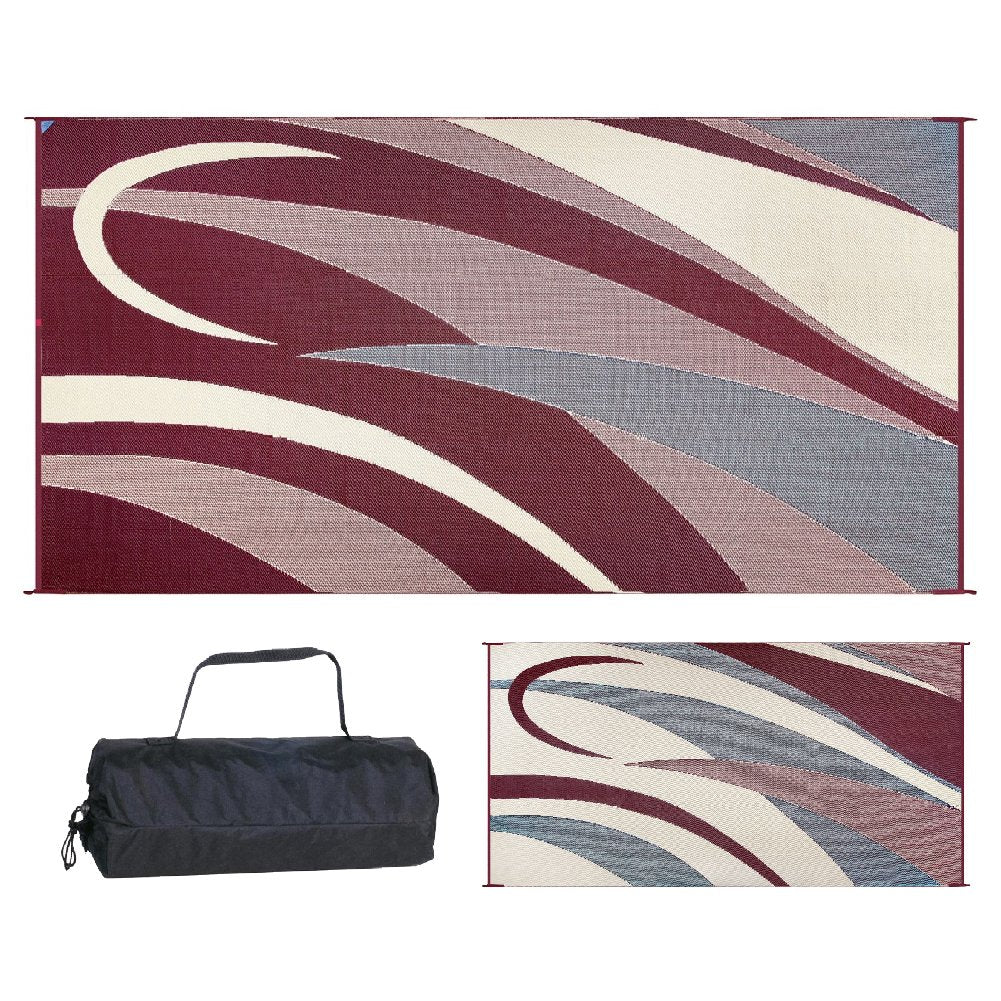 Camping Stylish GB5 Burgundy/Black 8' x 16' Graphic Mat