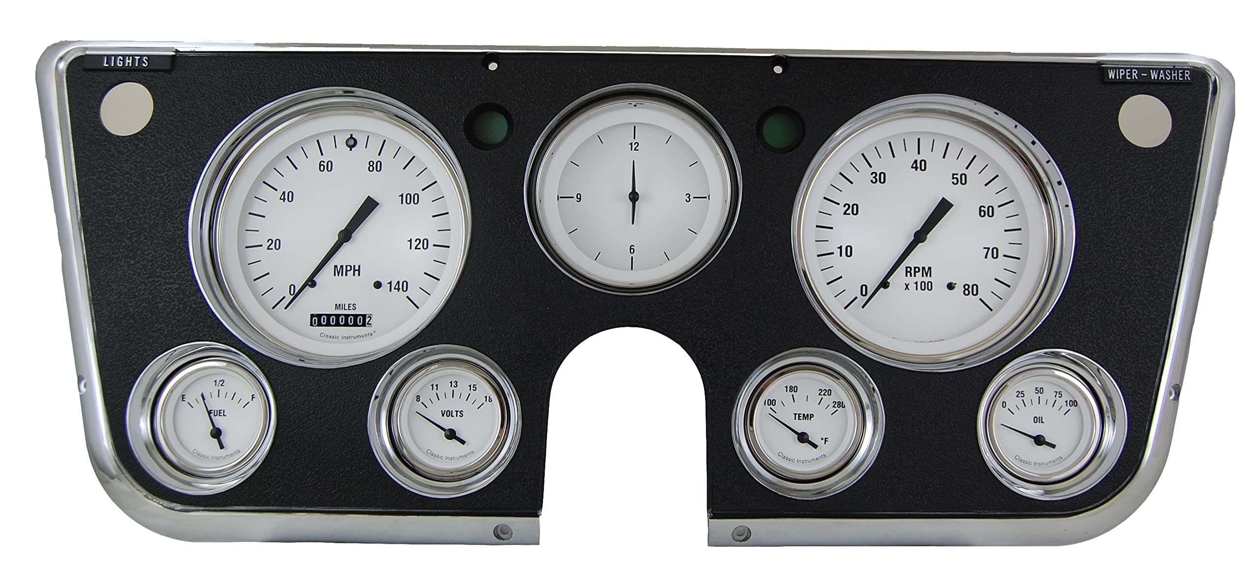 White Hot Classic Instruments CT67WH Truck Gauge Package