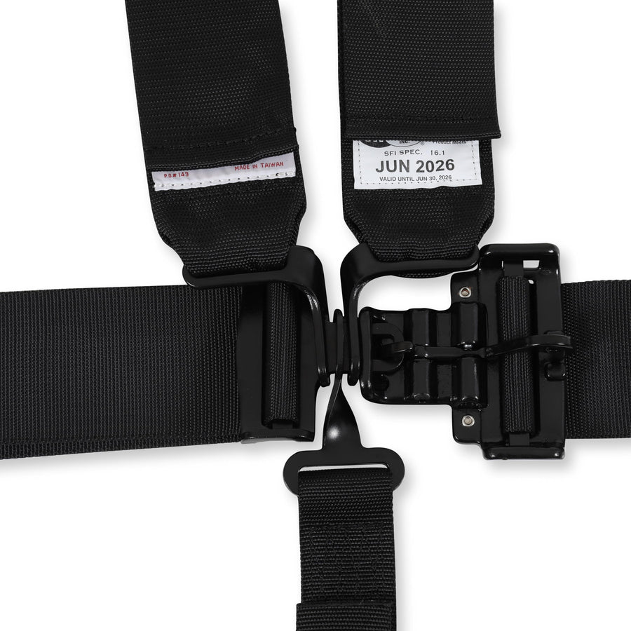 Pair Racequip Black 5 Point Harness with Individual Shoulder Belt Set of 2