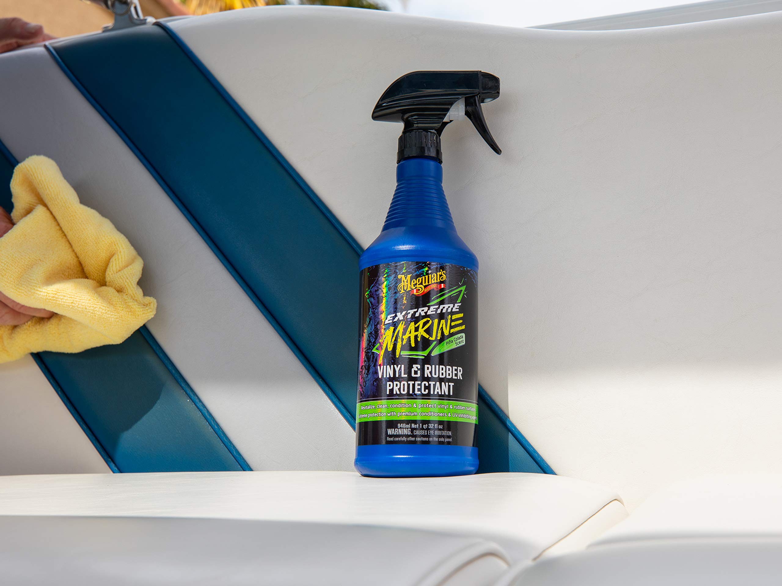 Extreme Marine Meguiar's Vinyl & Rubber Protectant M180132 - Premium RV and Marine Vinyl and Rubber Protectant, Long-Lasting UV Protection, 32 Oz Spray