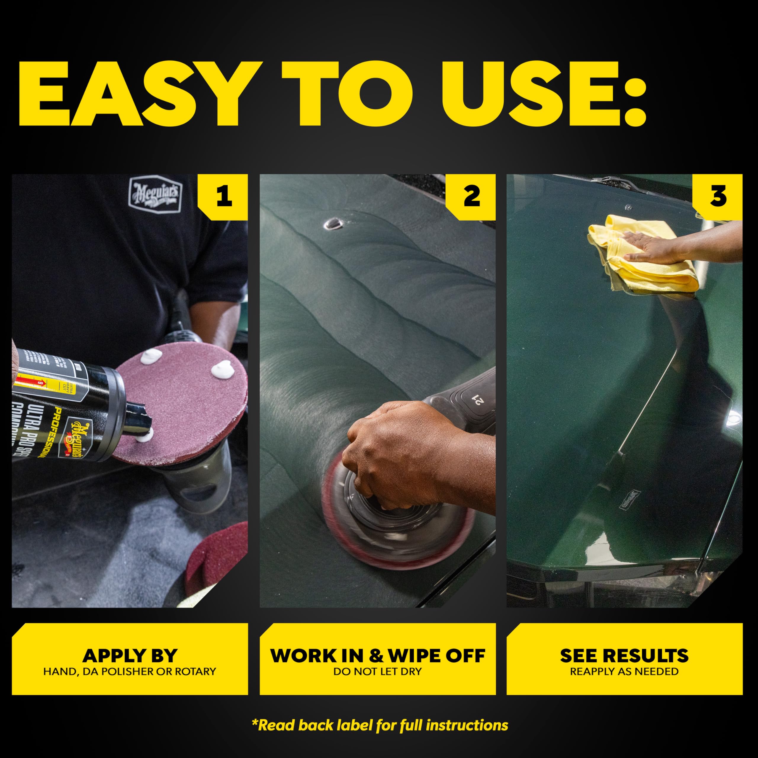 Mirror Glaze Meguiar's M11032 Ultra Pro Speed Compound, Rubbing Compound for Cars Removes Up to 1,200 Grit Sanding Marks and Leaves a Swirl-Free, High-Gloss Finish, 32 Oz or 1 Gal