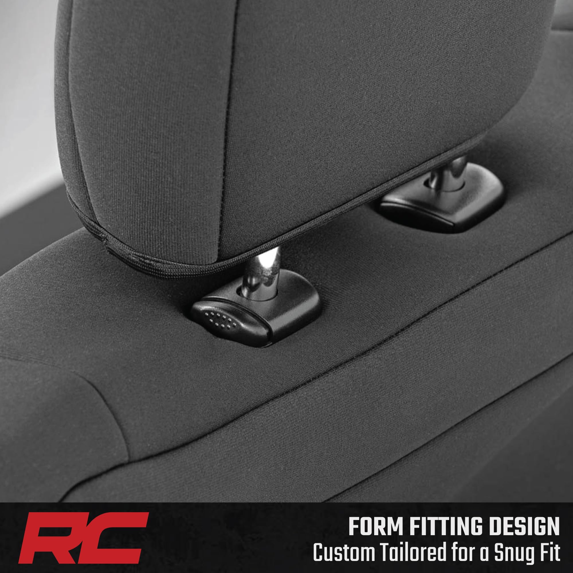 Rough Country Front Seat Covers Neoprene for Ram 2500 (2019-2024) with Bucket Seats - Waterproof & UV Resistant, Foam Padded, Front Seat Cover Set