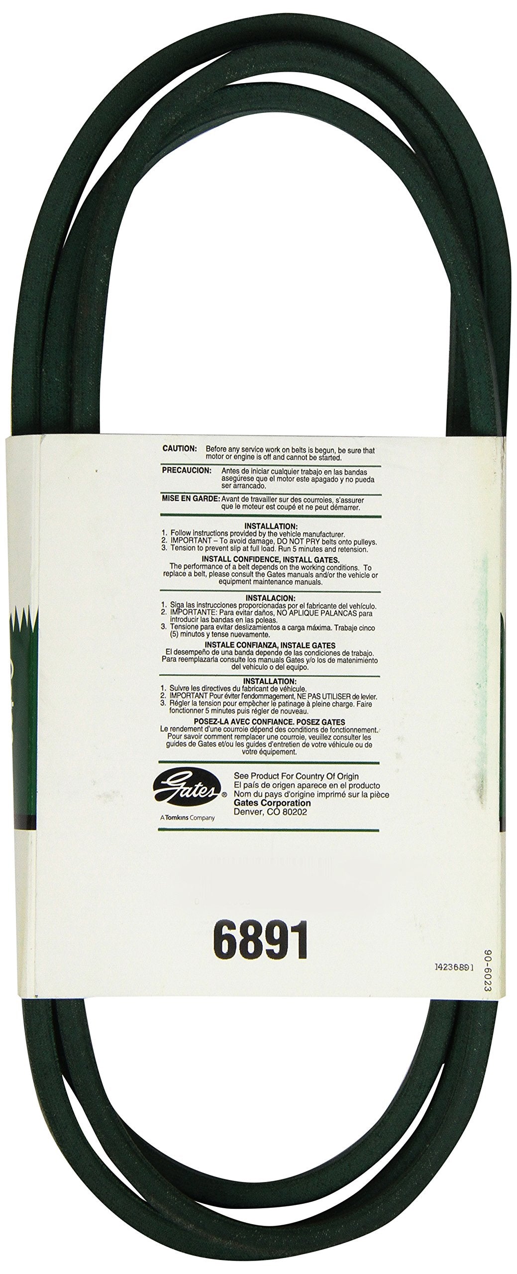 6891 Gates 1/2" X 91" PoweRated V-Belt