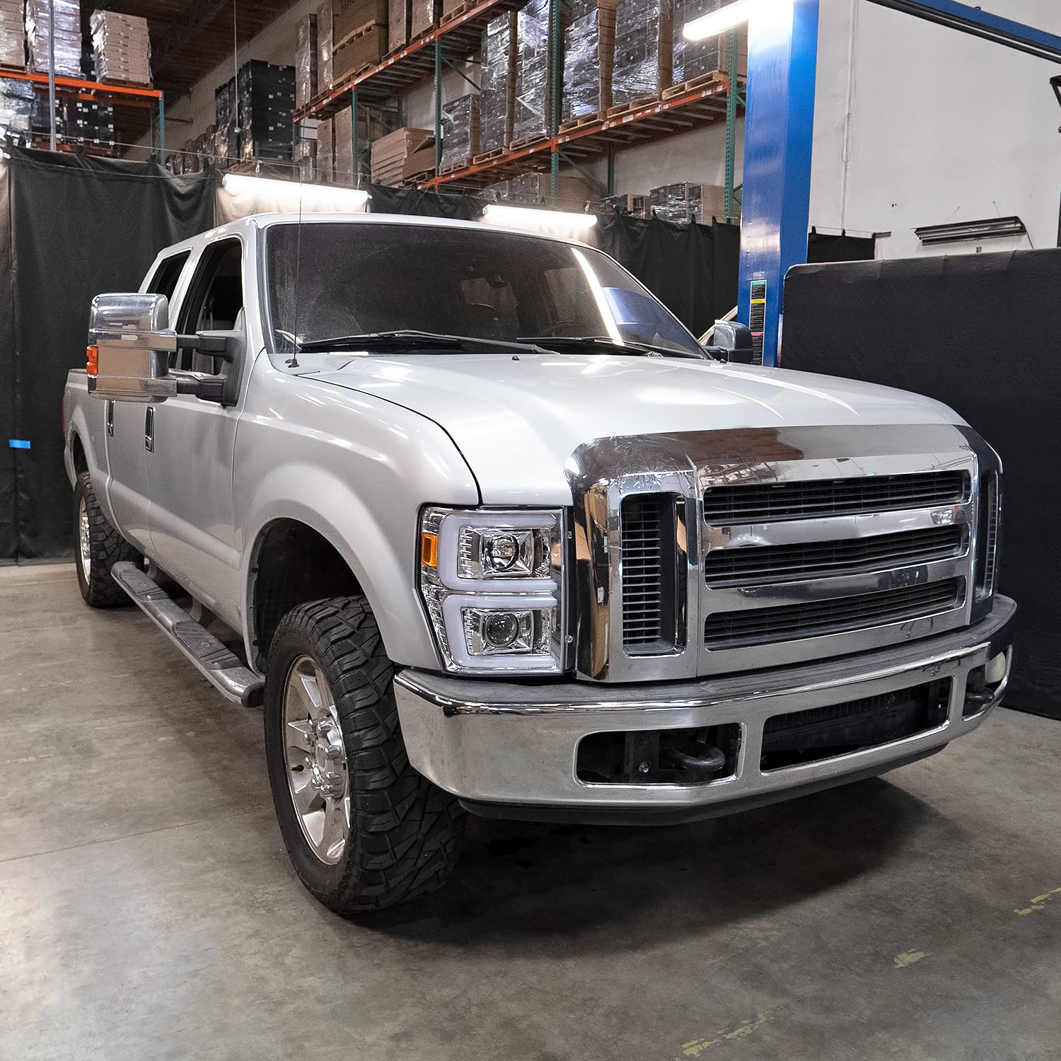 Chrome Sequential Switchback Projector Headlights SPEC-D TUNING Compatible with 2008-2010 Ford F-250, F-350, F-450