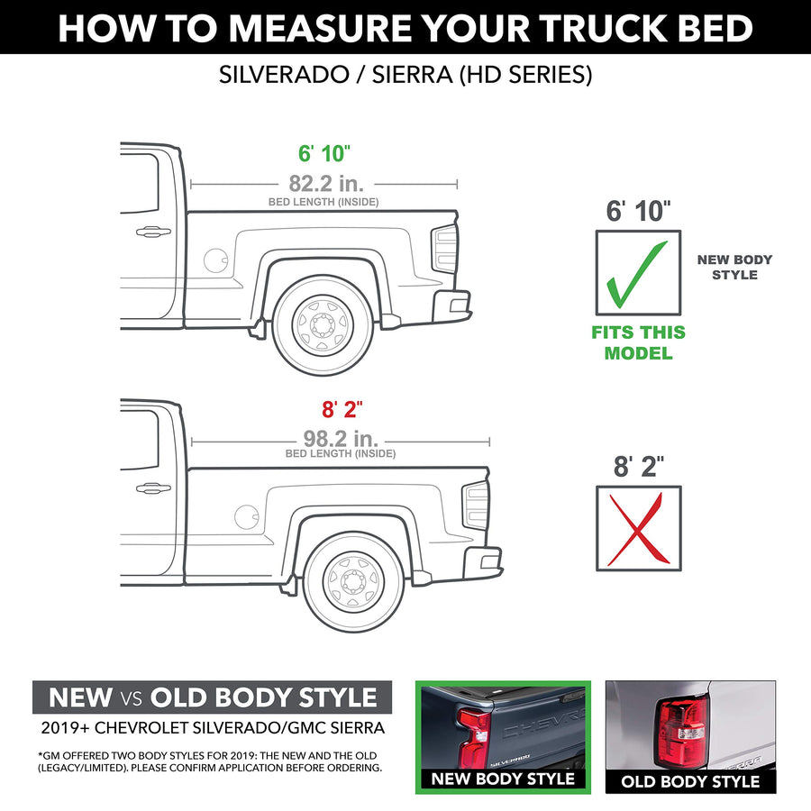 BAK BAKFlip FiberMax Hard Folding Truck Bed Tonneau Cover | 1126133 | Fits 2020 - 2026 6' 10" Chevy/GMC Silverado/Sierra 2500/3500 Bed (82.2")