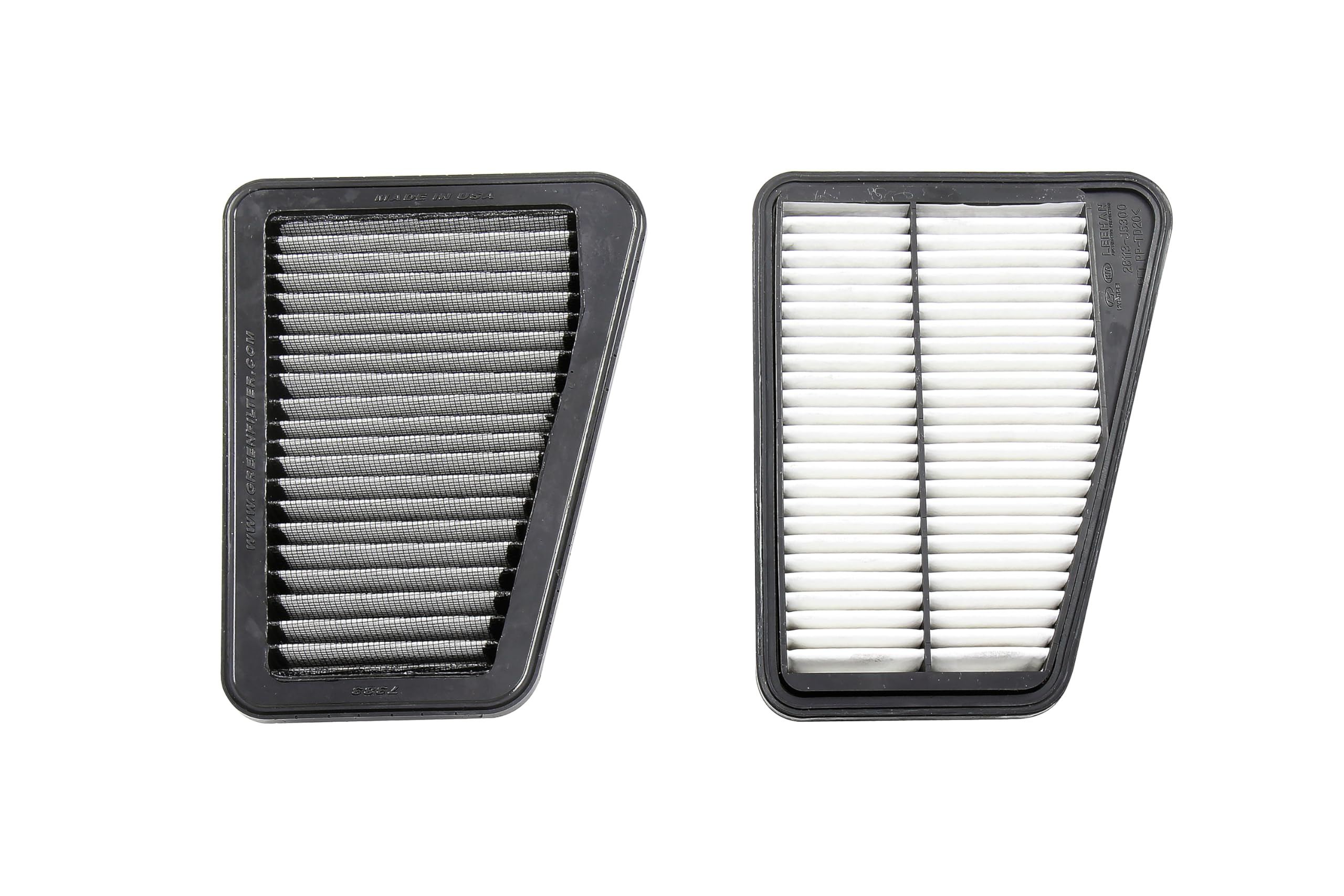 HPS Drop-in Engine Air Filter: High Performance, Premium, Washable, Replacement Car Filter Left, Compatible for Genesis 2019-2024 G70 3.3L V6 Turbo Kia 2018-2024 Stinger 3.3L V6 Turbo, HPS-457383