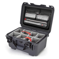 Waterproof Nanuk 918 Hard Case with Lid Organizer and Padded Divider - Graphite