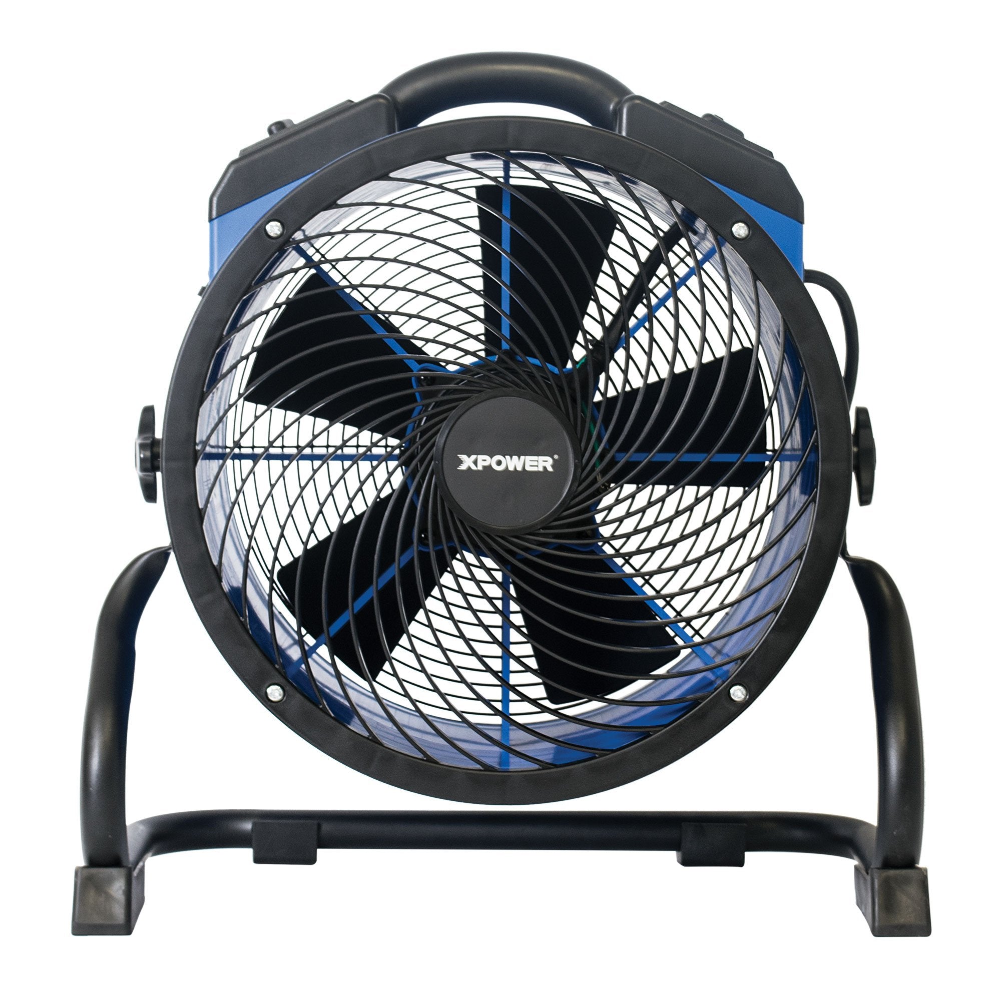 Heavy Duty XPOWER FC-300 High Velocity Whole Room Air Mover Air Circulator Utility Shop Floor Fan, Variable Speed, Timer, 14 inch, 2100 CFM, Black, Blue