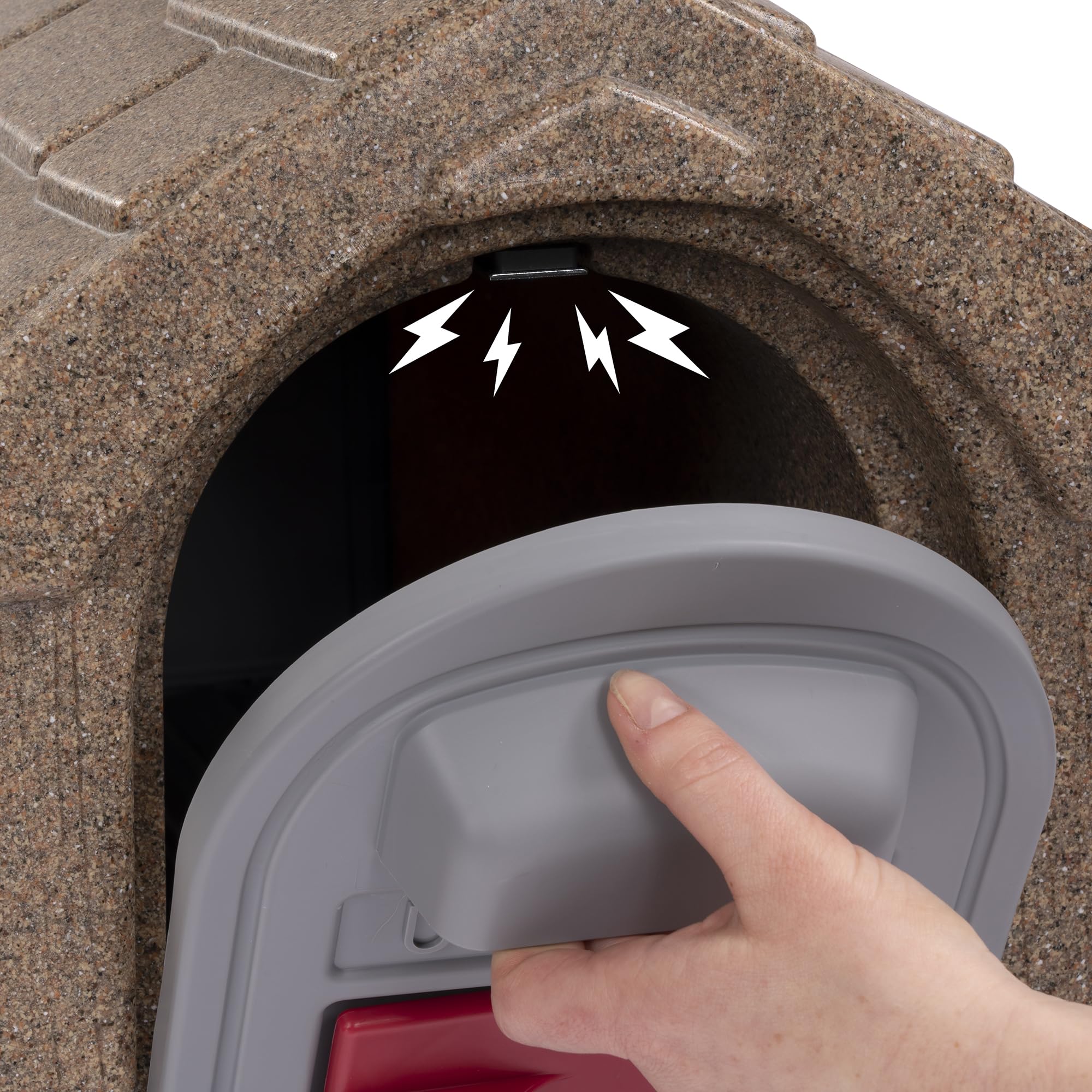 Simplay3 Mailbox Classic Home Plastic Residential & Post Mount Combo Kit with 2 Access Doors - Washed Stone/Espresso Brown, Made in USA
