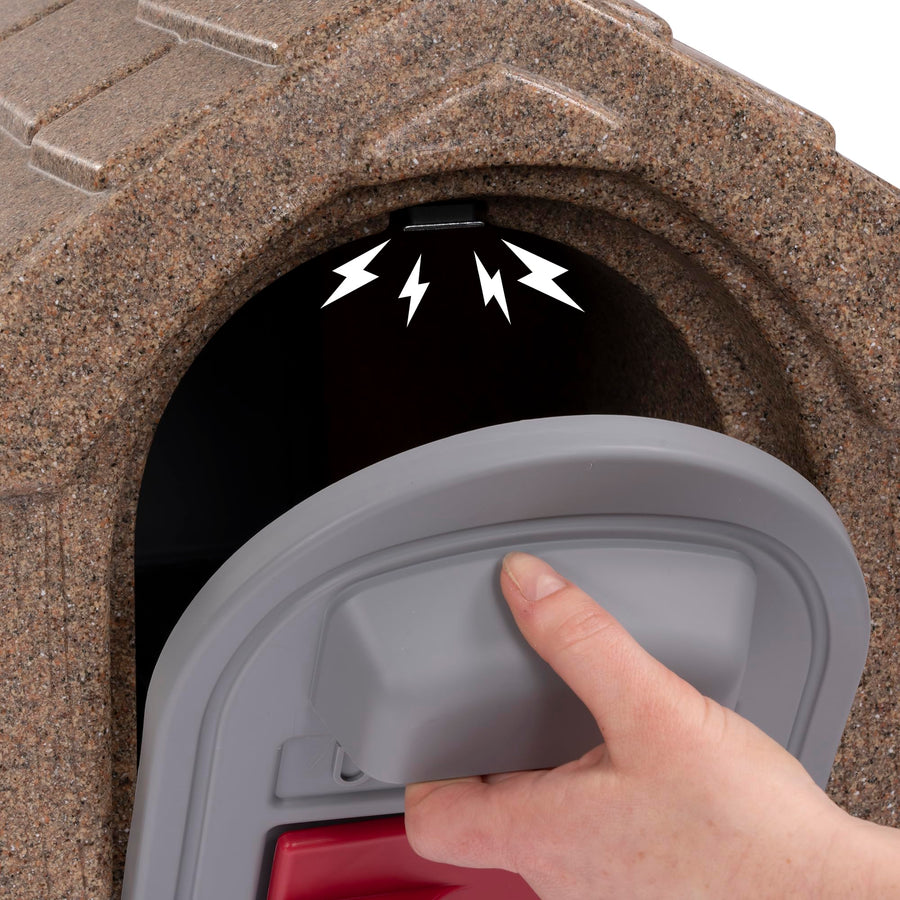Simplay3 Mailbox Classic Home Plastic Residential & Post Mount Combo Kit with 2 Access Doors - Washed Stone/Espresso Brown, Made in USA