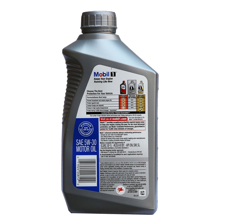 5W-30 Mobil 1 Synthetic Motor Oil - 1 Quart 98HC63