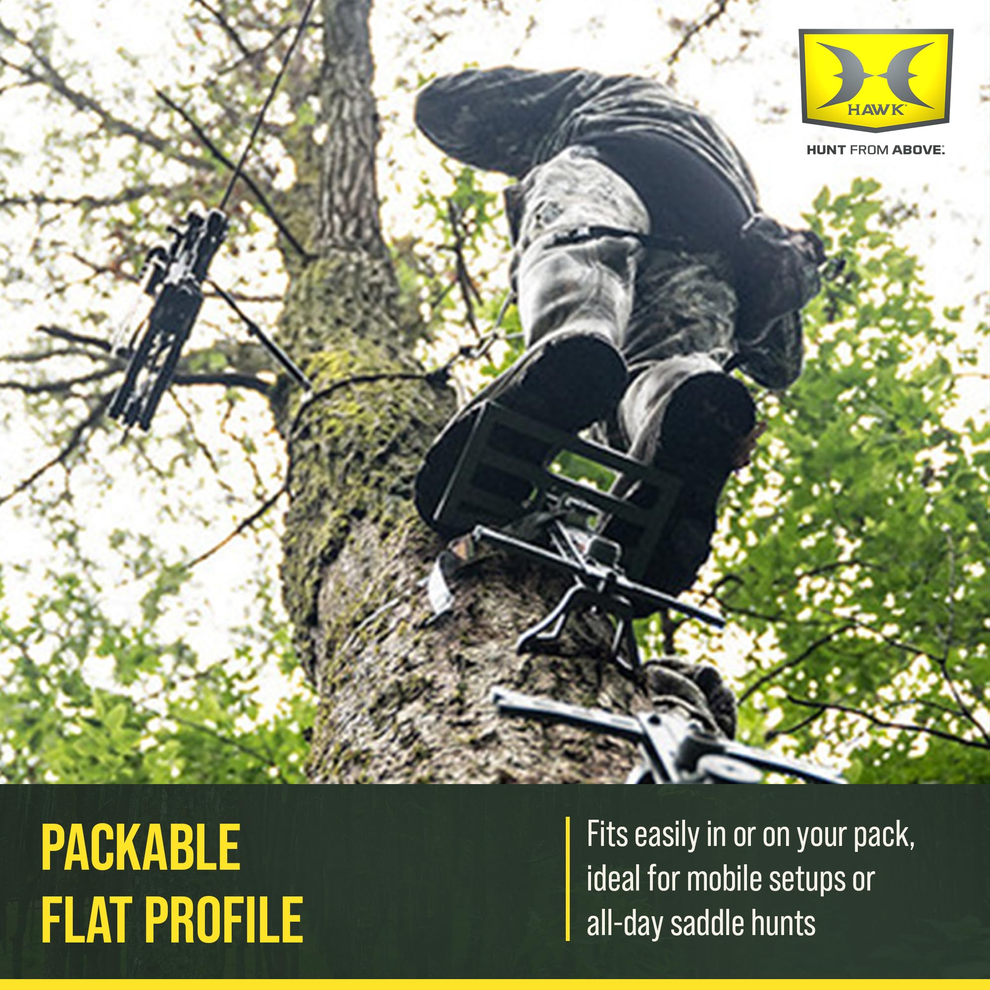 Hawk Lightweight Tree Stand, Small Platform Hunting Gear Mounts to Helium Sticks, Foot Rest for Mobile Hunters, Quiet Step, 10 x 6 Inch