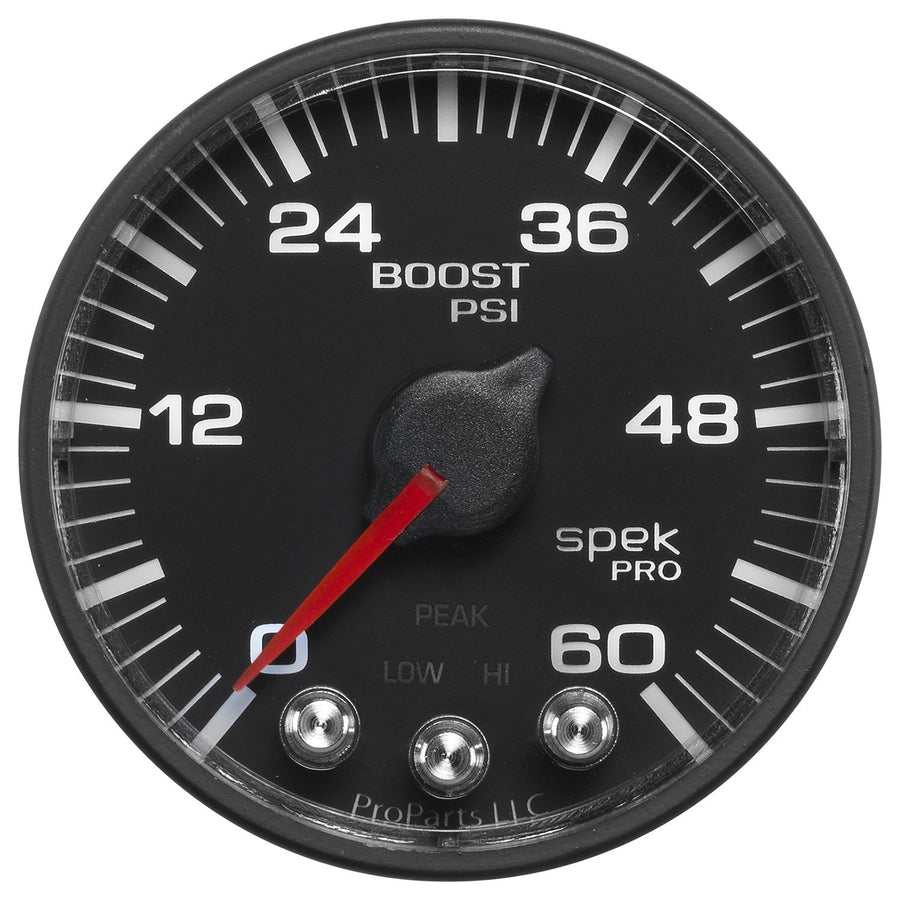 P304328 Pro Parts Spek-Pro 2-1/16" Electric Boost Gauge (0-60 PSI, 52.4mm)