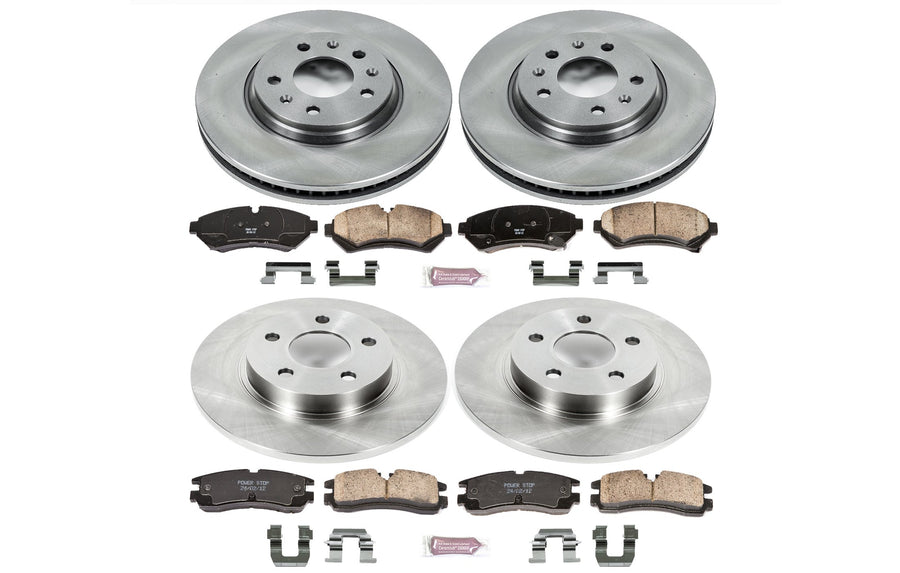 Power Stop Autospecialty KOE2732 Front and Rear Replacement Brake Kit-OE Brake Rotors & Ceramic Brake Pads