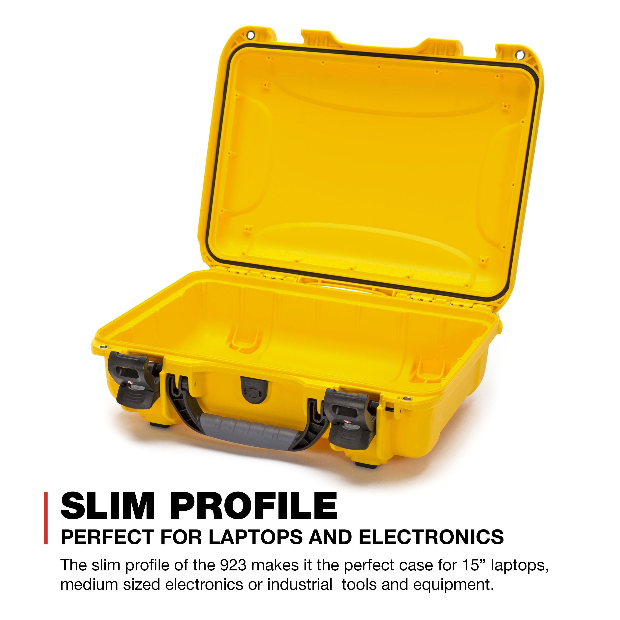 Waterproof Nanuk 923 Hard Case Empty with Incorporated TSA Approved Travel Lock Latches - Yellow