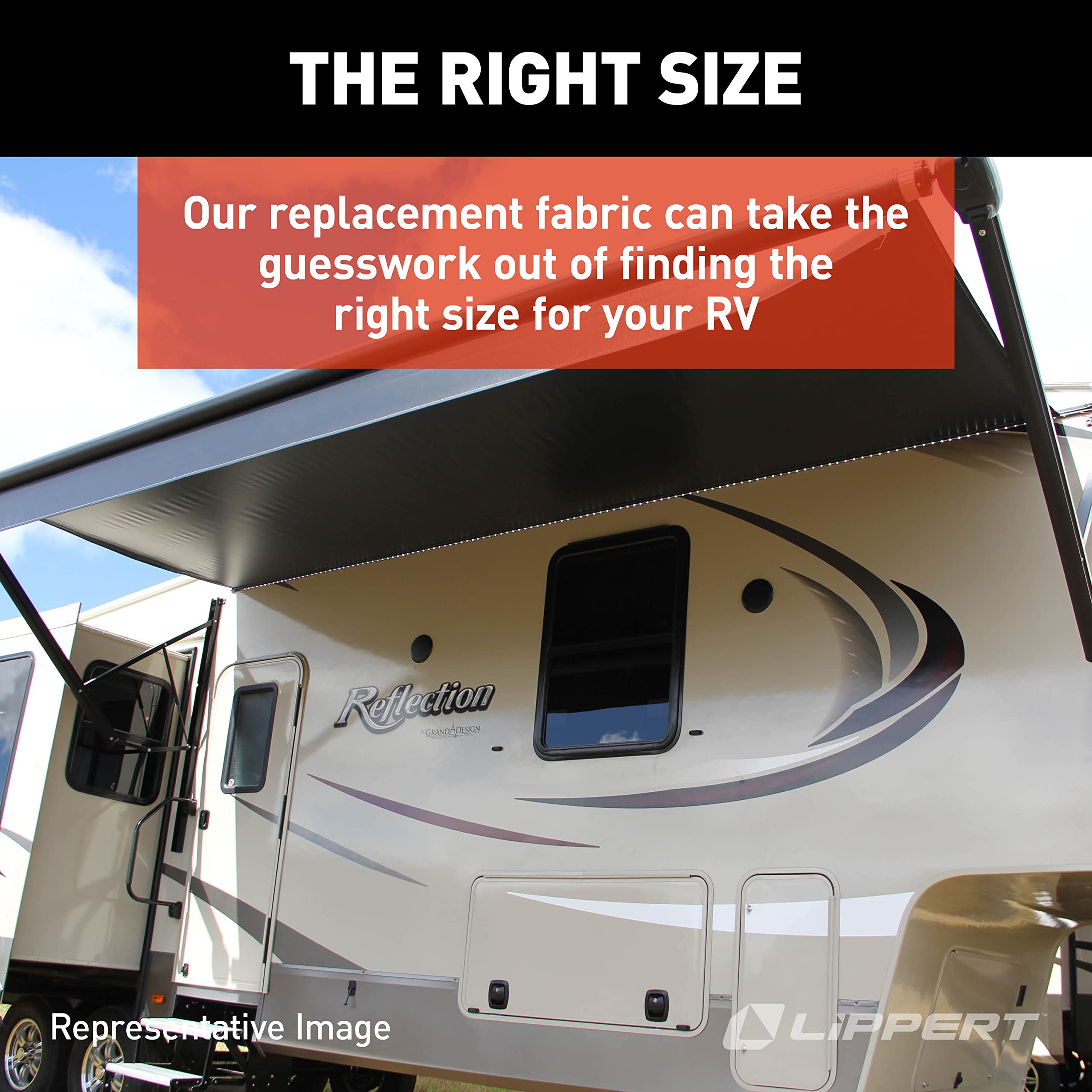 Universal Solera Slide-Topper Replacement Cut-to-Fit Fabric for 5th Wheel RVs, Travel Trailers, Motorhomes, 50' x 48" roll, White - 432252