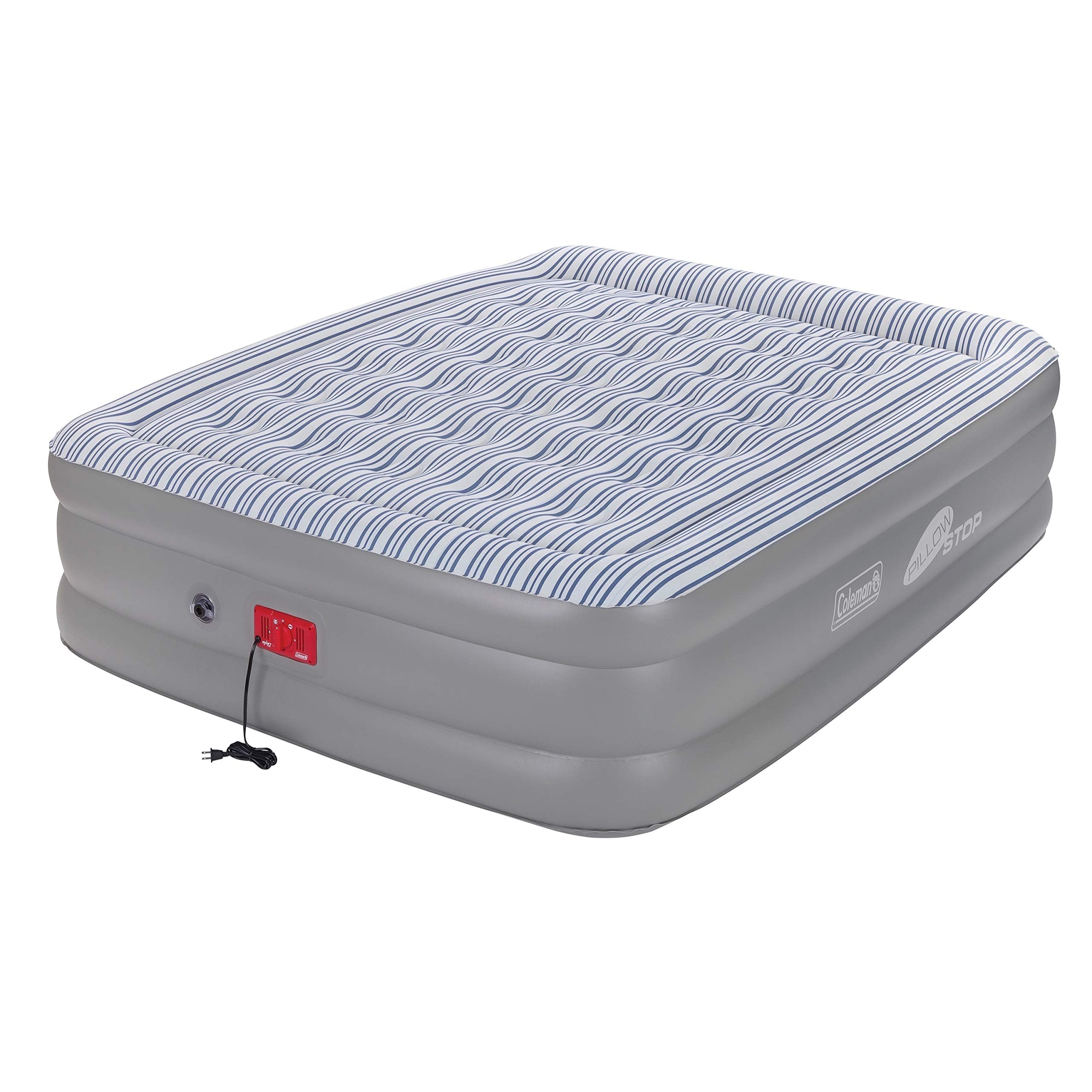 Coleman Double-High SupportRest Elite Air Mattress with Built-in 120V Pump, ComfortStrong Coil System, PillowStop Design - Queen