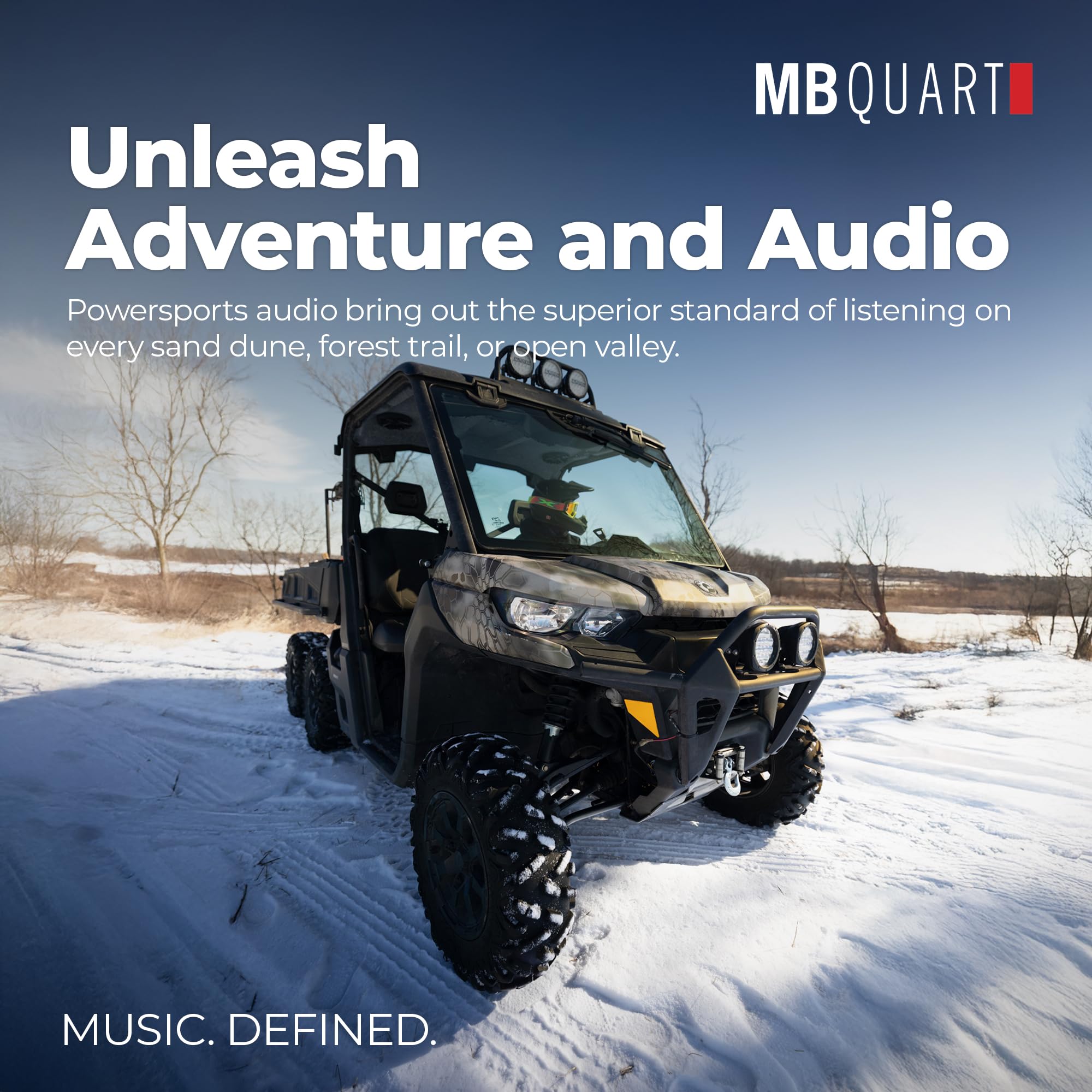 MB Quart Tuned Can-Am Defender Rear Speaker Kit 6.5-Inch Coaxial 2-Way Speakers with 0.75" Titanium Tweeters and Mounting Brackets, Black