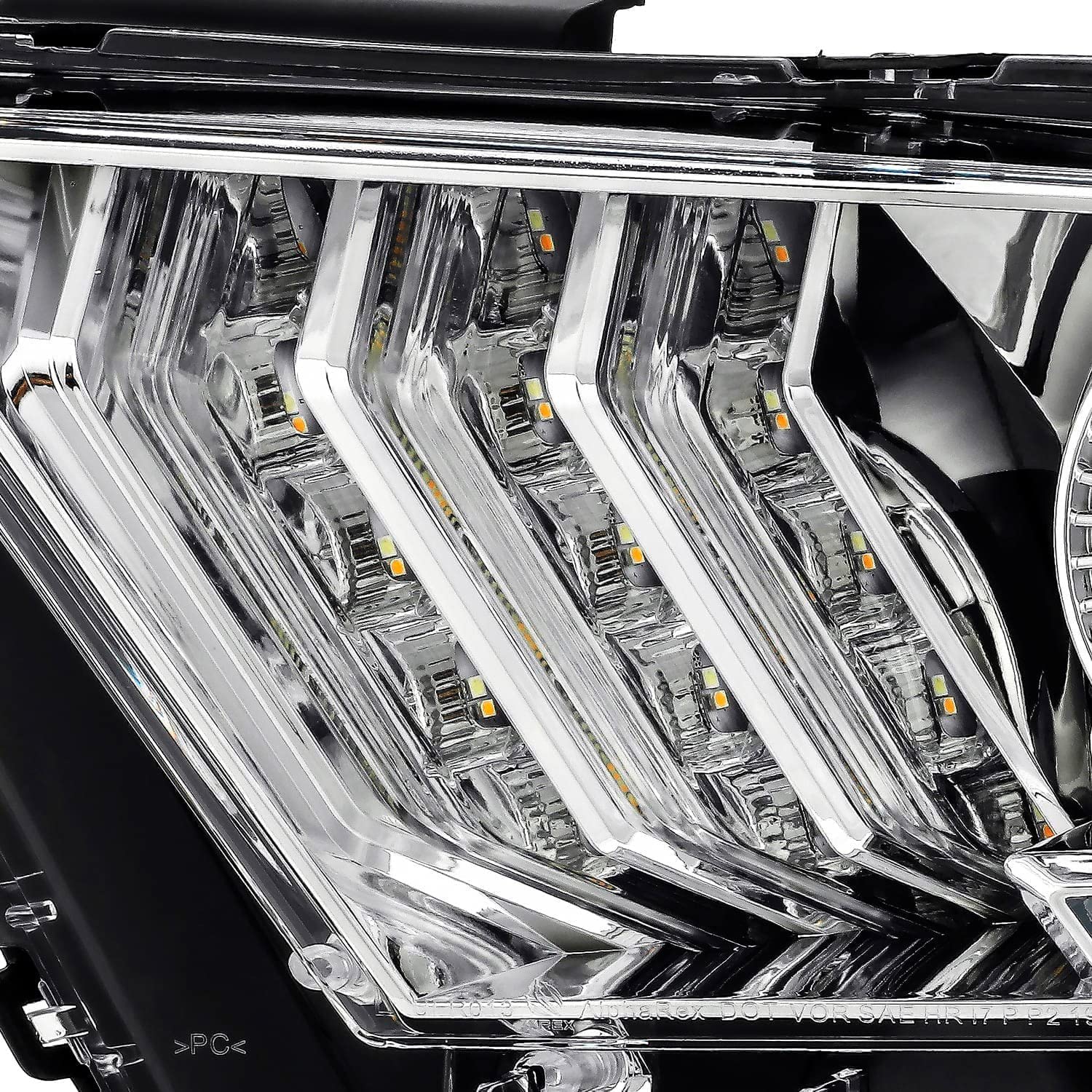 880117 AlphaRex USA LUXX Series LED Projector Headlights fits Ford Mustang