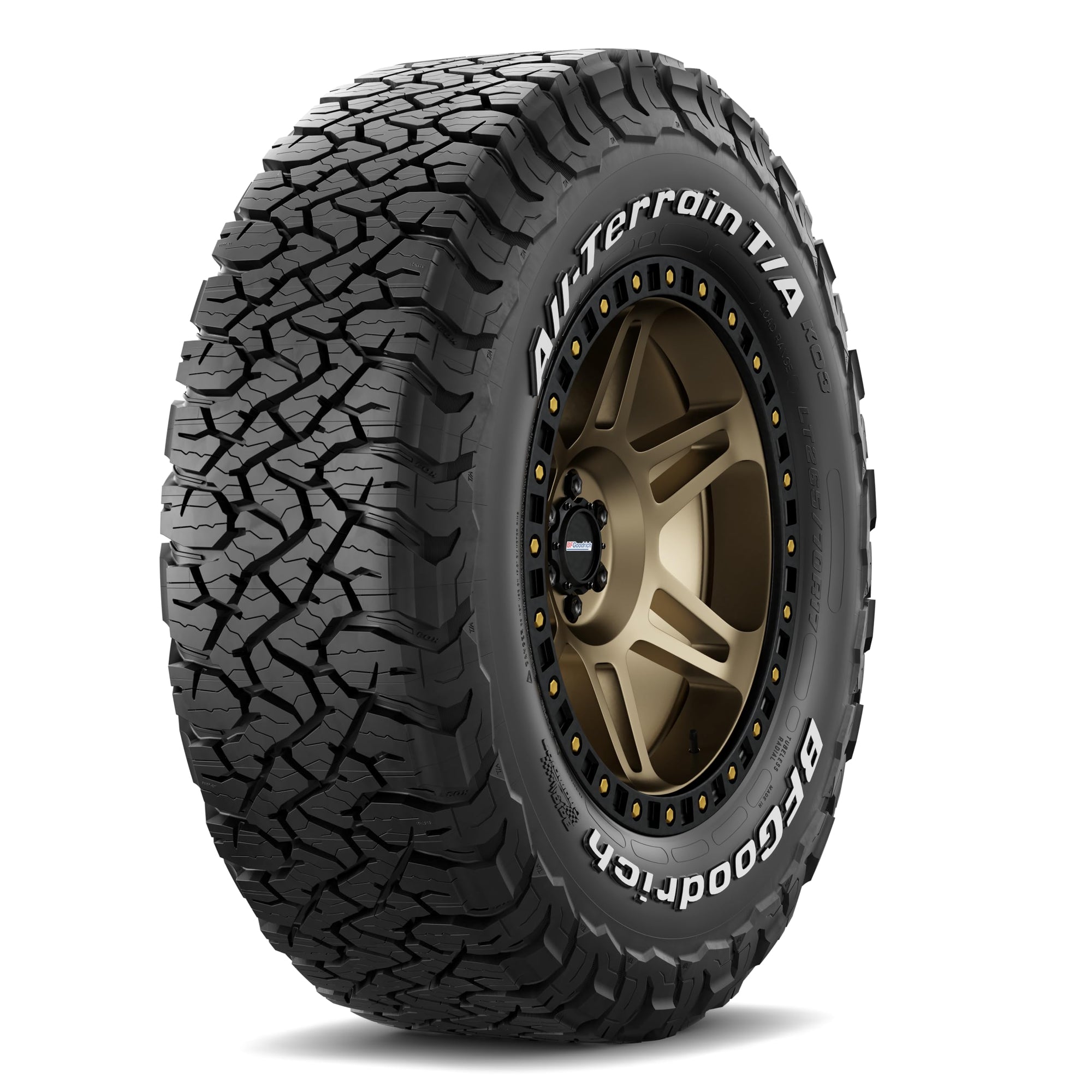 All-Terrain BFGoodrich T/A KO3 Car Tire for Light Trucks, SUVs, and Crossovers, LT305/55R22/F 127S