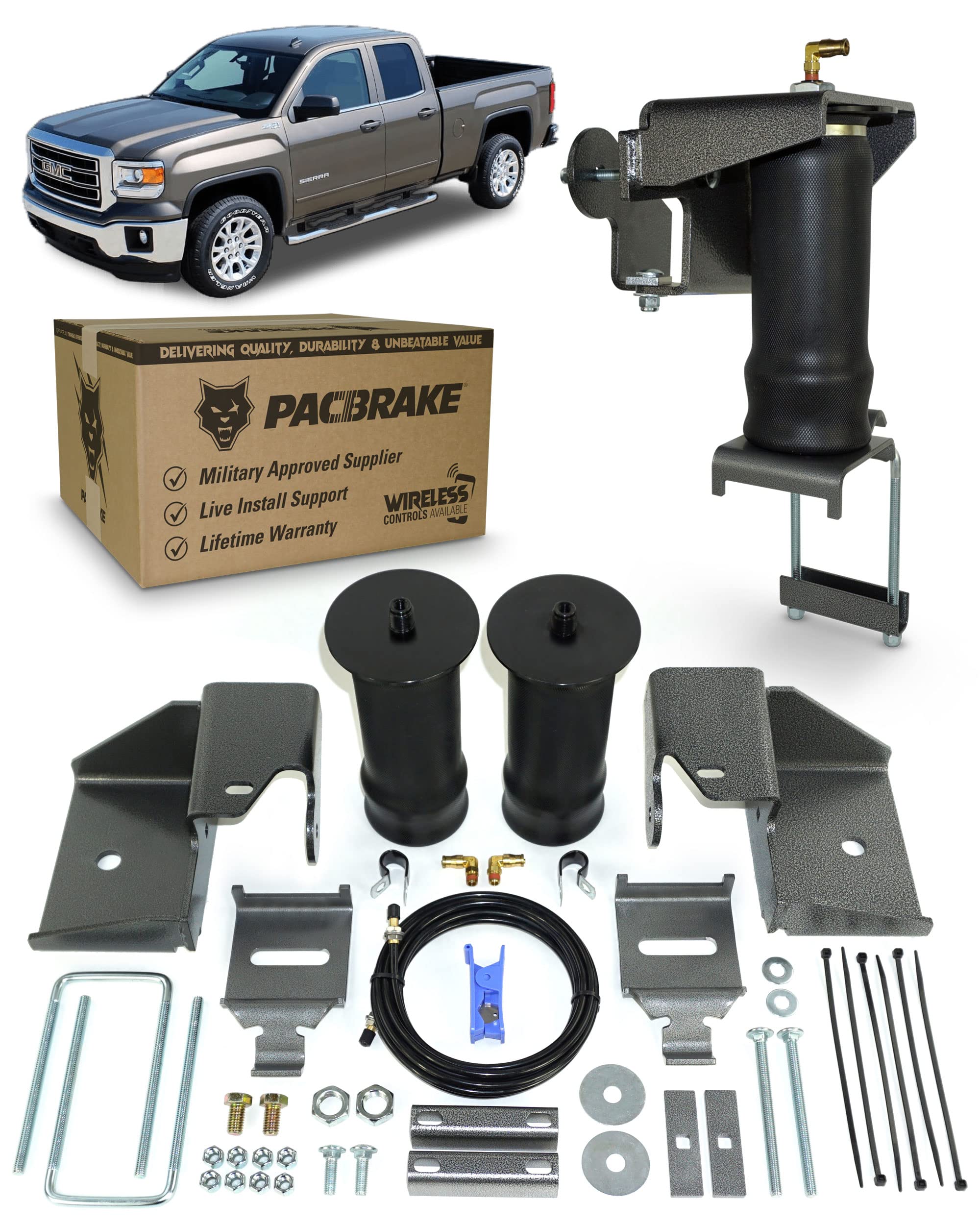 Pacbrake ALPHA SD HP10144 Rear Air Suspension Compatible with Chevrolet Silverado/GMC Sierra 1500 2007-2018