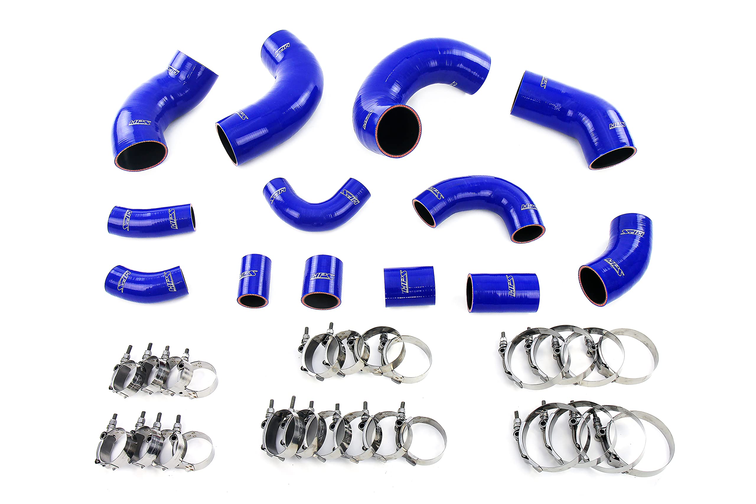 HPS Performance Blue Silicone Reinforced Intercooler Hose Boots Kit Compatible for 1995-1998 Nissan Skyline GT-R R33 RB26DETT, 57-2097-BLUE