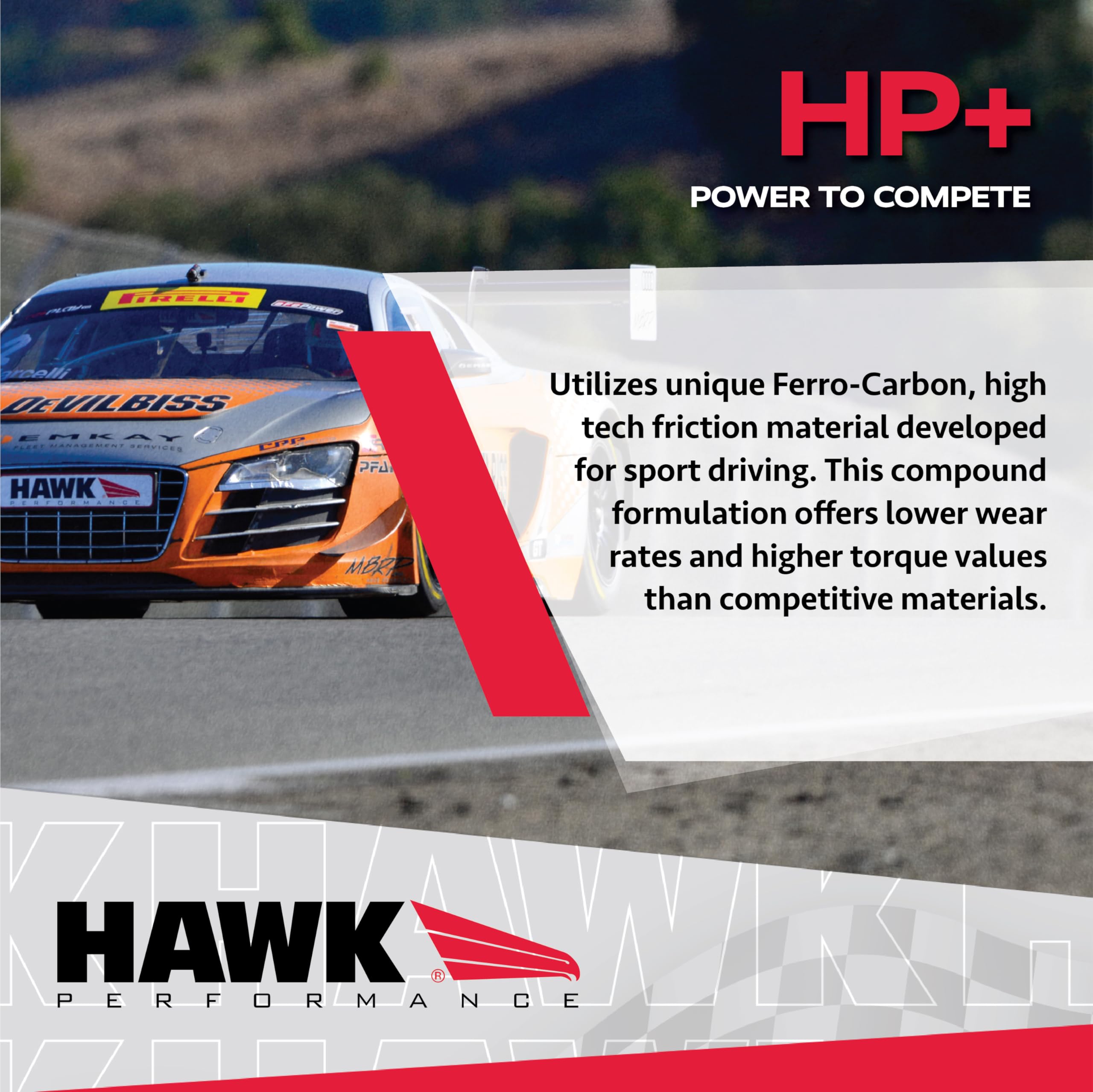 Hawk Performance HP Plus HB155N.580 Crossover Street/Motorsport Brake Pads