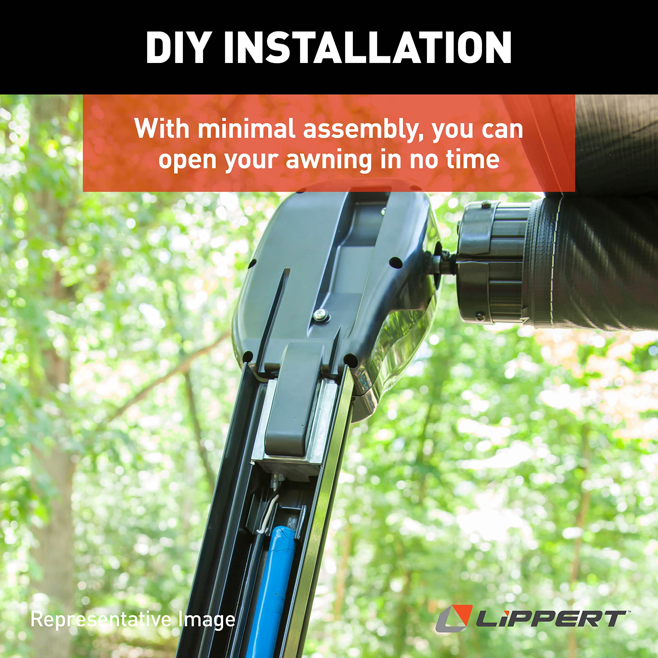 Pull Style Solera Manual to Power Awning Conversion Kit for 5th Wheel RVs, Travel Trailers and Motorhomes