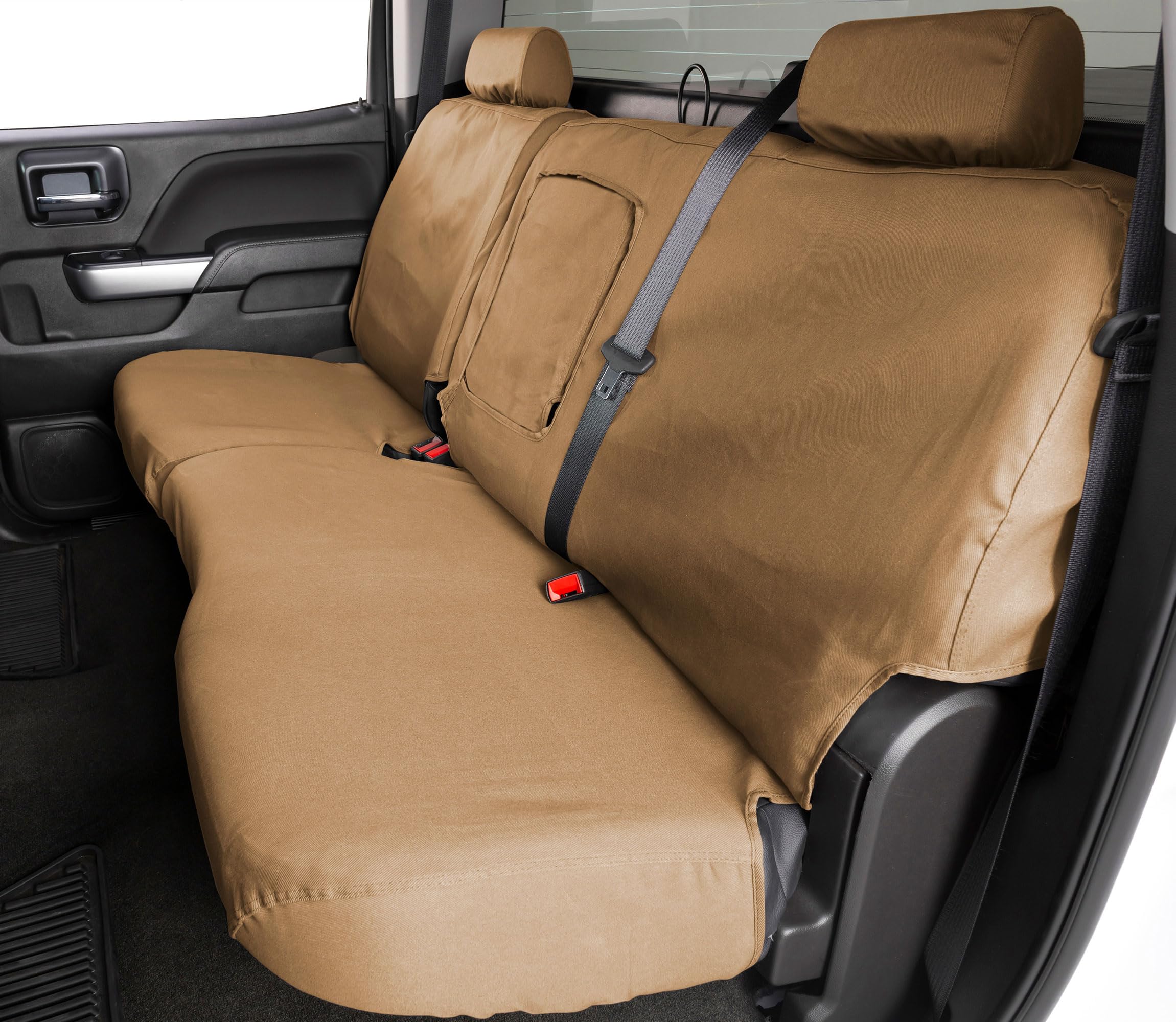 Covercraft Custom Seat Covers Polycotton | Fits 2022-2025 Nissan Pathfinder | 2nd Row 60/40 Bench Seat, Tan