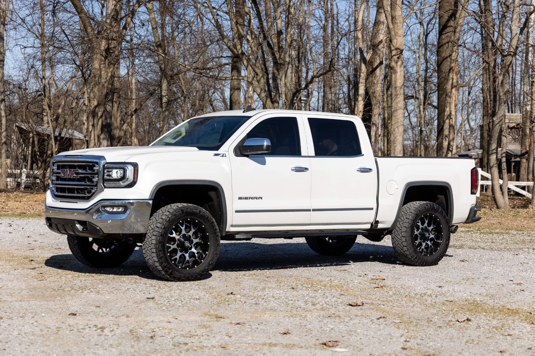 Rough Country Running Boards RPT2 for Chevy Silverado & GMC Sierra 1500/2500HD/3500HD (2007-2018) Crew Cab - Sleek Profile, Non-Slip Step, Easy Install