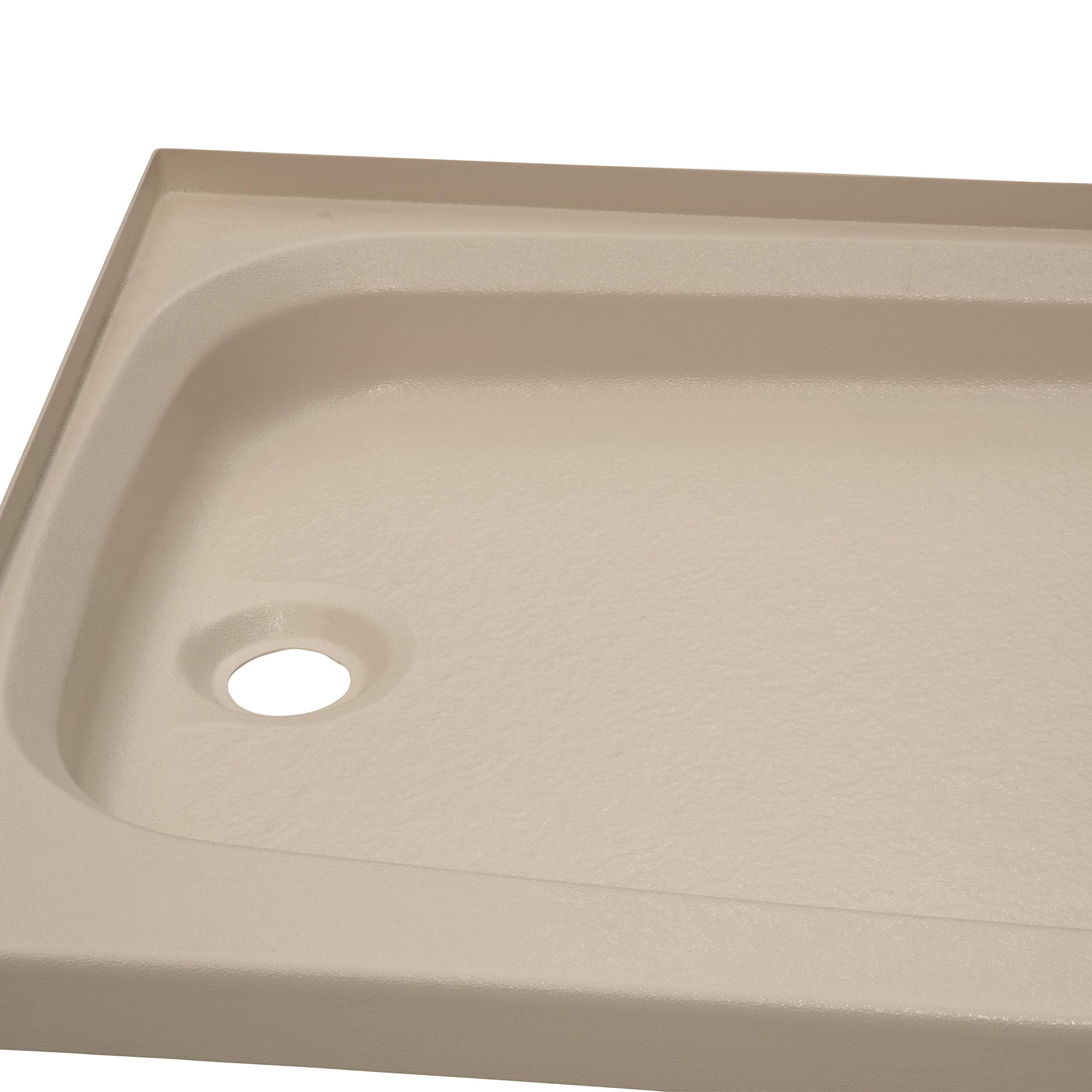 24" x 40" Lippert Replacement Parchment Shower Pan with Left Drain for RVs, Travel Trailers, 5th Wheels, and Motorhomes - 209498