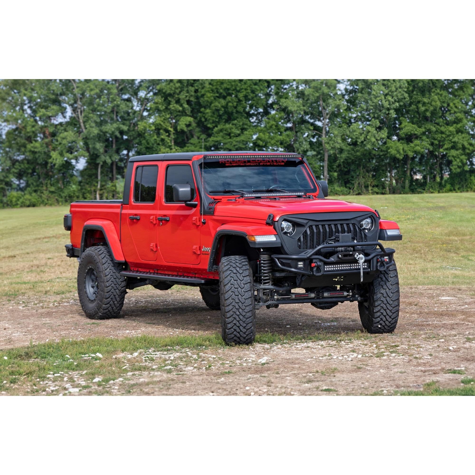 Rough Country Running Board RPT2 for Jeep Gladiator JT 4WD (2020-2025) - Sleek Profile, Non-Slip Step, Rust Resistant, Easy Install